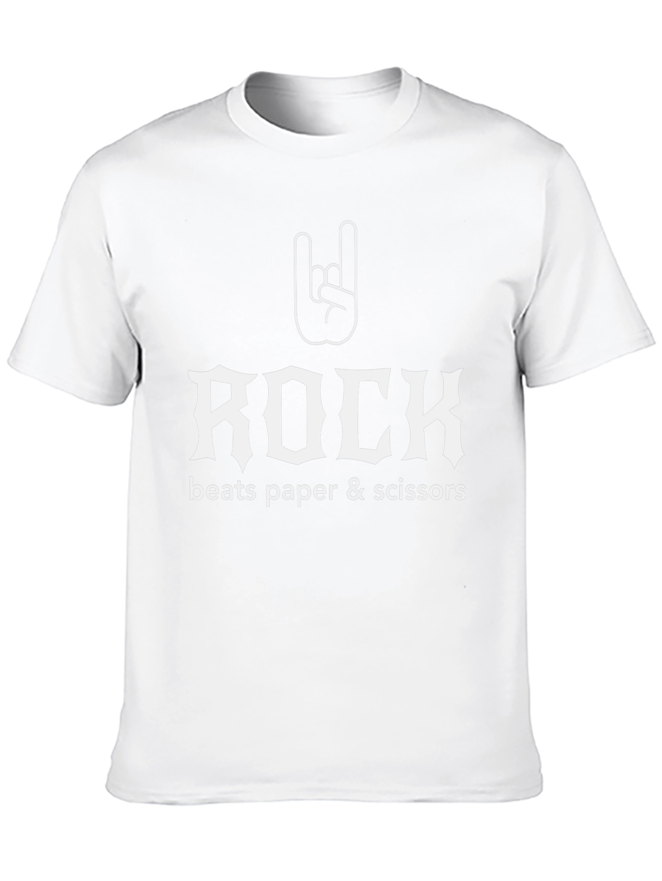 Rock Beats Paper Scissors Funny Graphic Tee