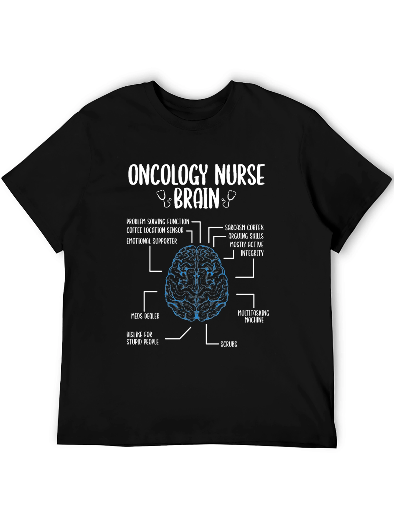 Oncology Nurse Brain Anatomy T-Shirt - Funny Gift