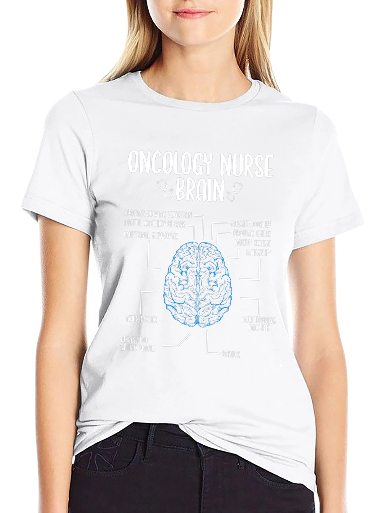 Oncology Nurse Brain Anatomy T-Shirt - Funny Gift