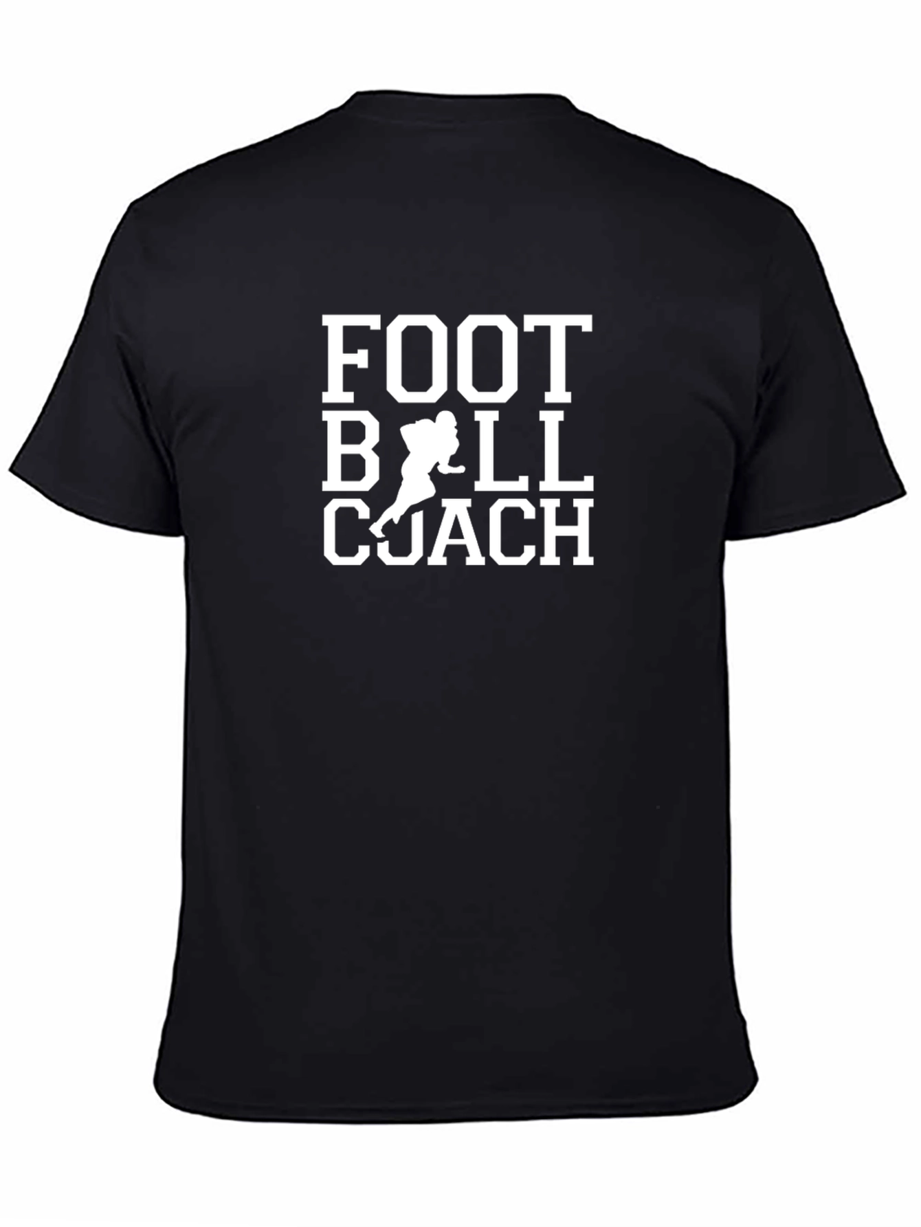 Football Coach Graphic T-Shirt - Black Cotton Tee