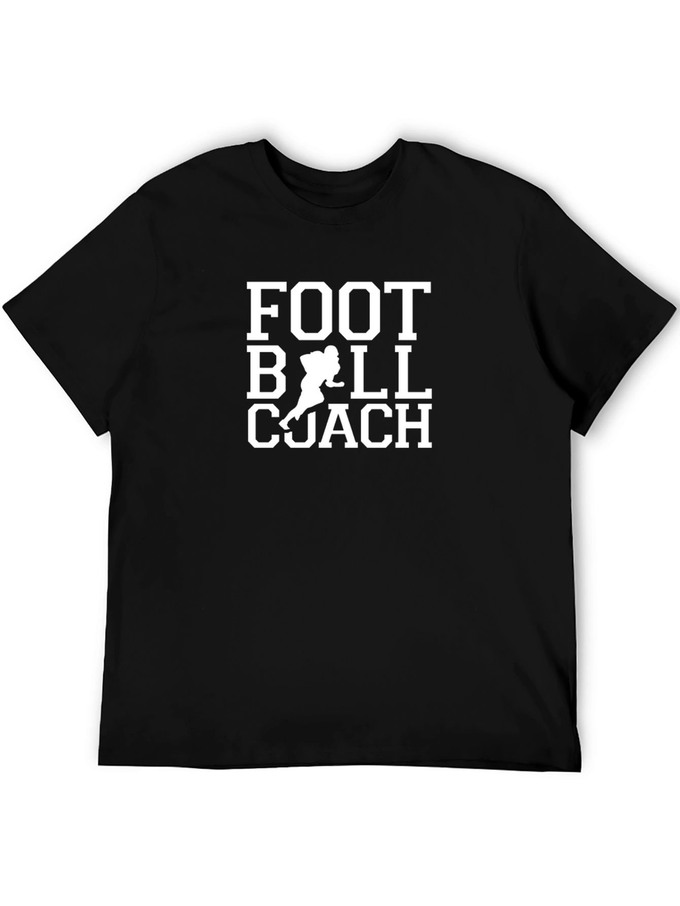 Football Coach Graphic T-Shirt - Black Cotton Tee