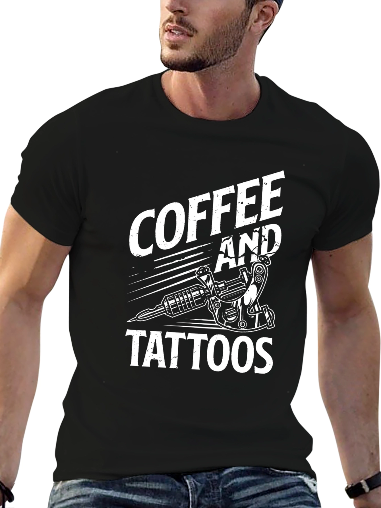 Coffee and Tattoos Graphic Tee - Black