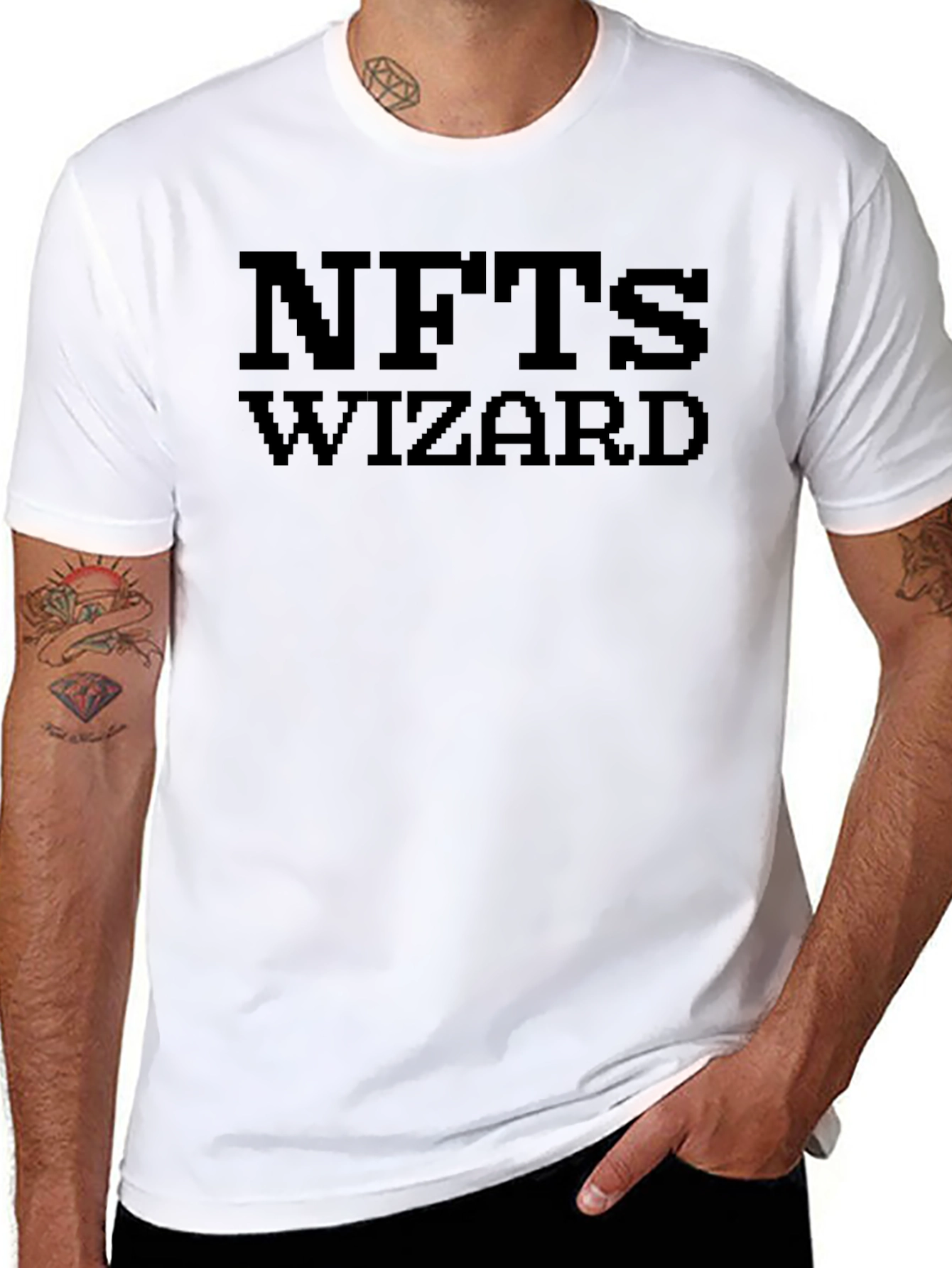 NFTs Wizard Black T-Shirt - Crypto Art Fan