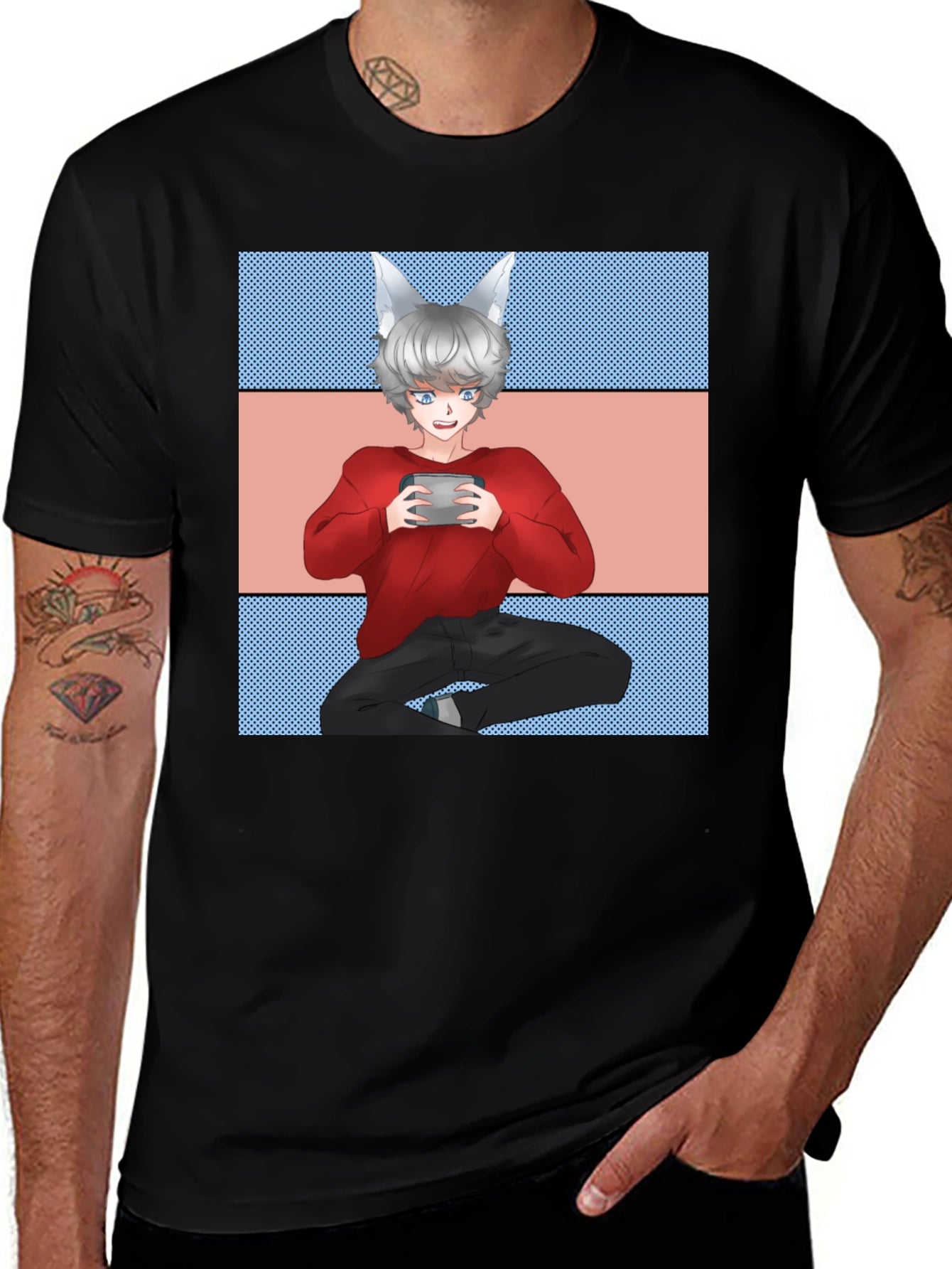 Anime Gamer Black T-Shirt - Unique Design!