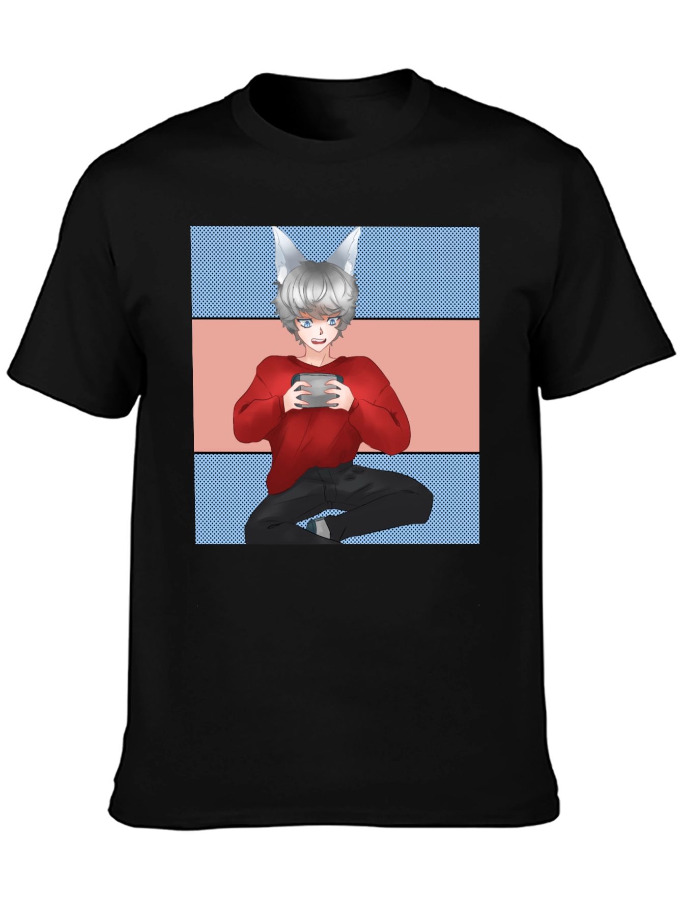Anime Gamer Black T-Shirt - Unique Design!
