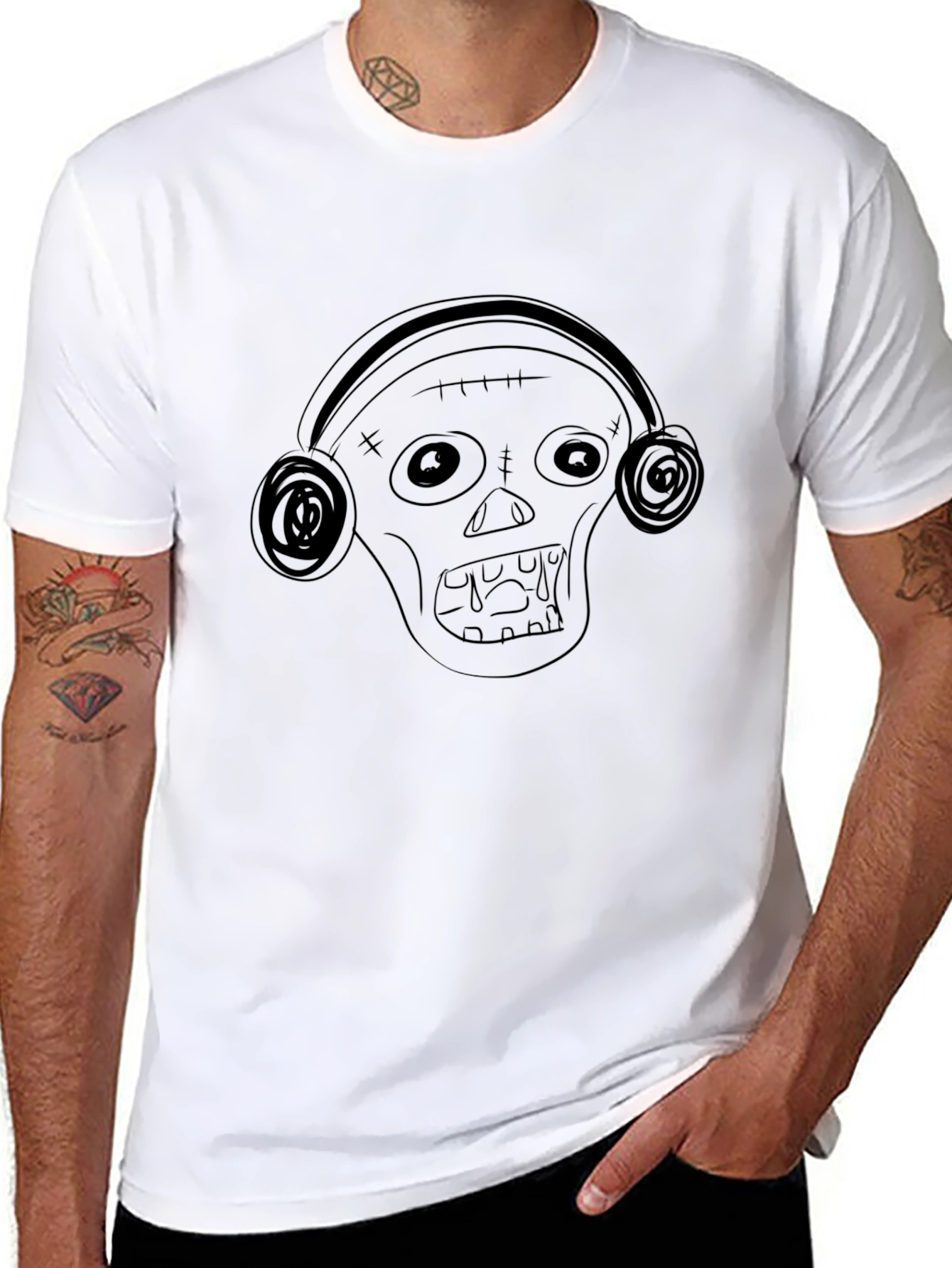 Zombie DJ Black T-Shirt - Unique Graphic Tee