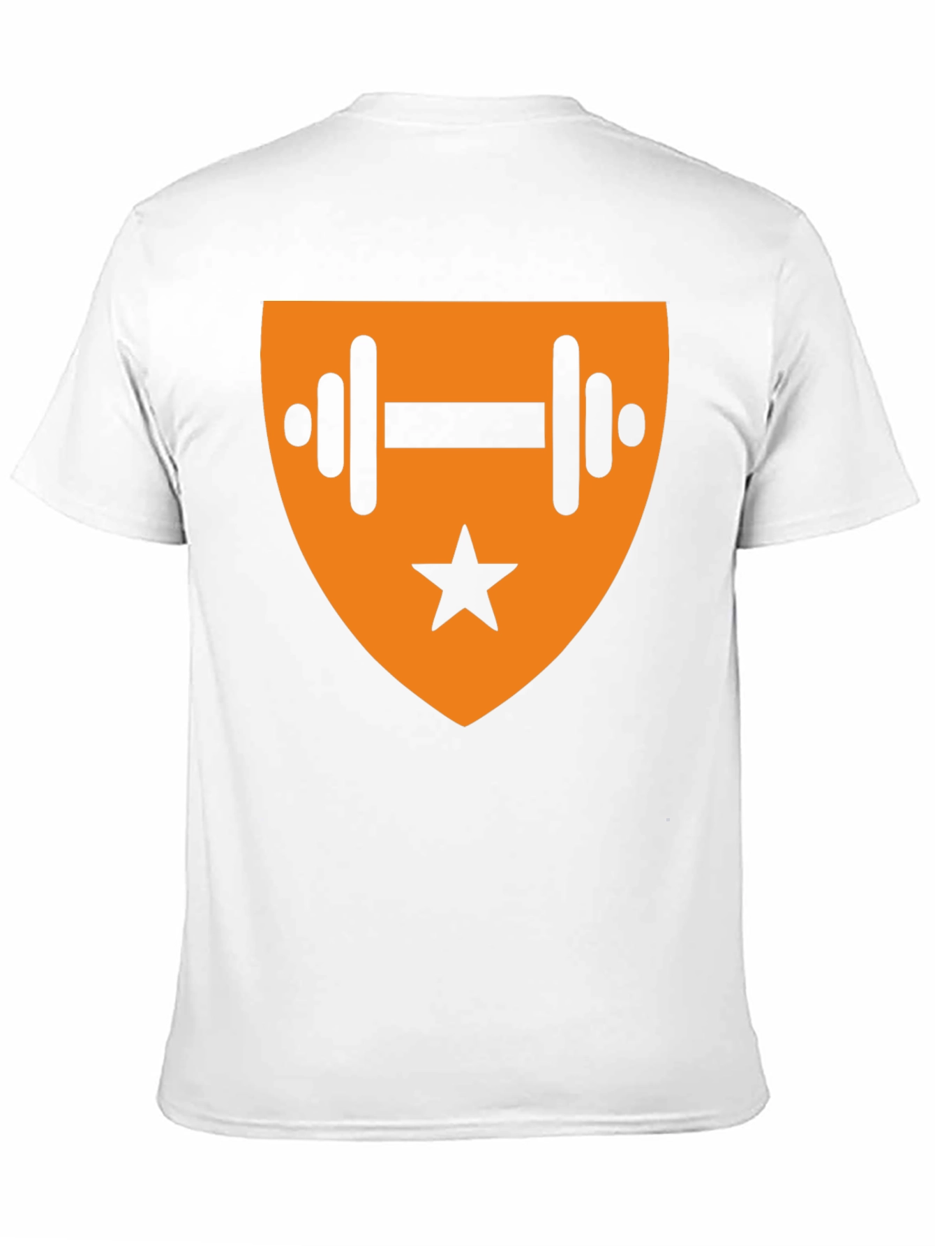 Black T-Shirt with Orange Fitness Emblem