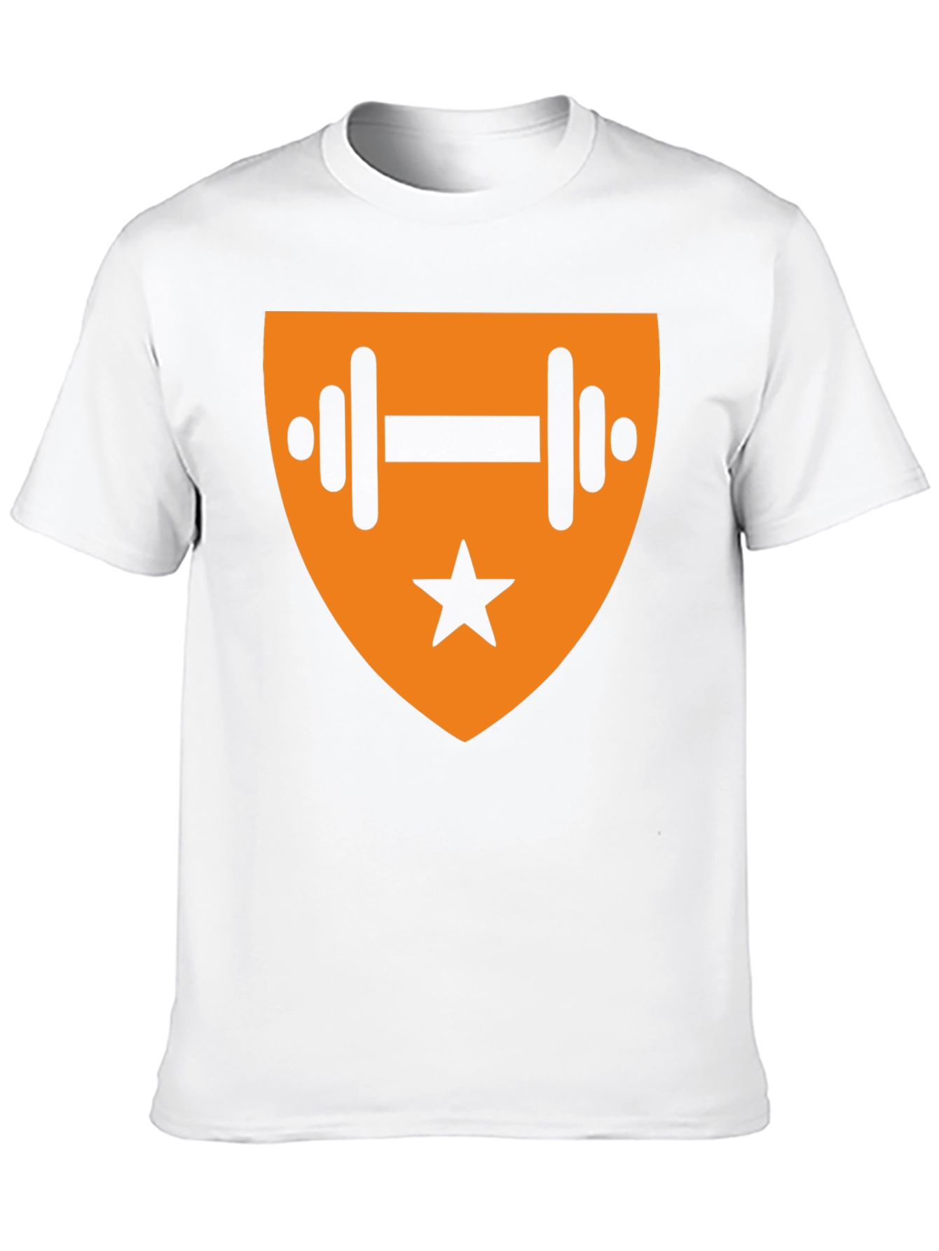 Black T-Shirt with Orange Fitness Emblem