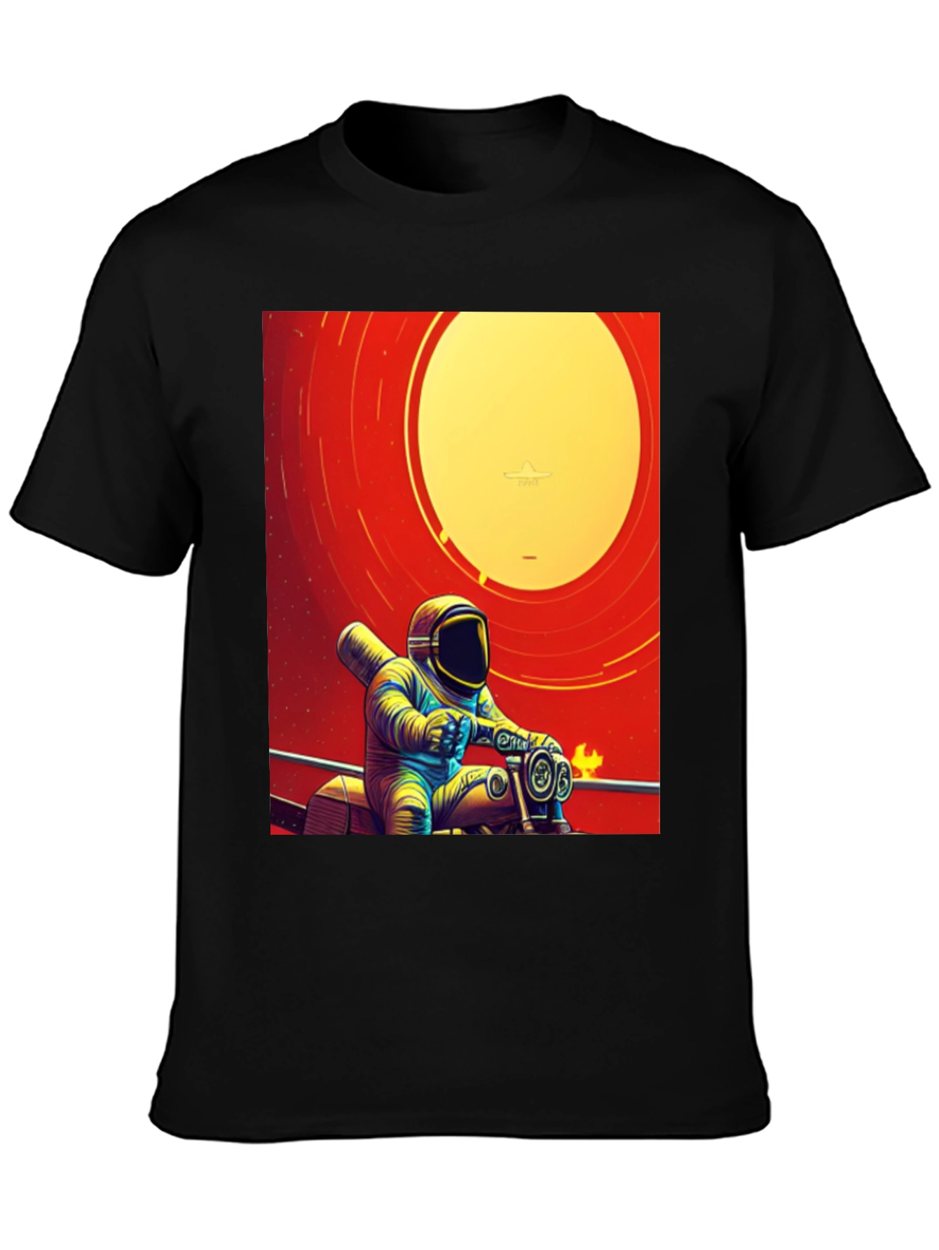 Astronaut Rider Graphic T-Shirt - Retro Space Style