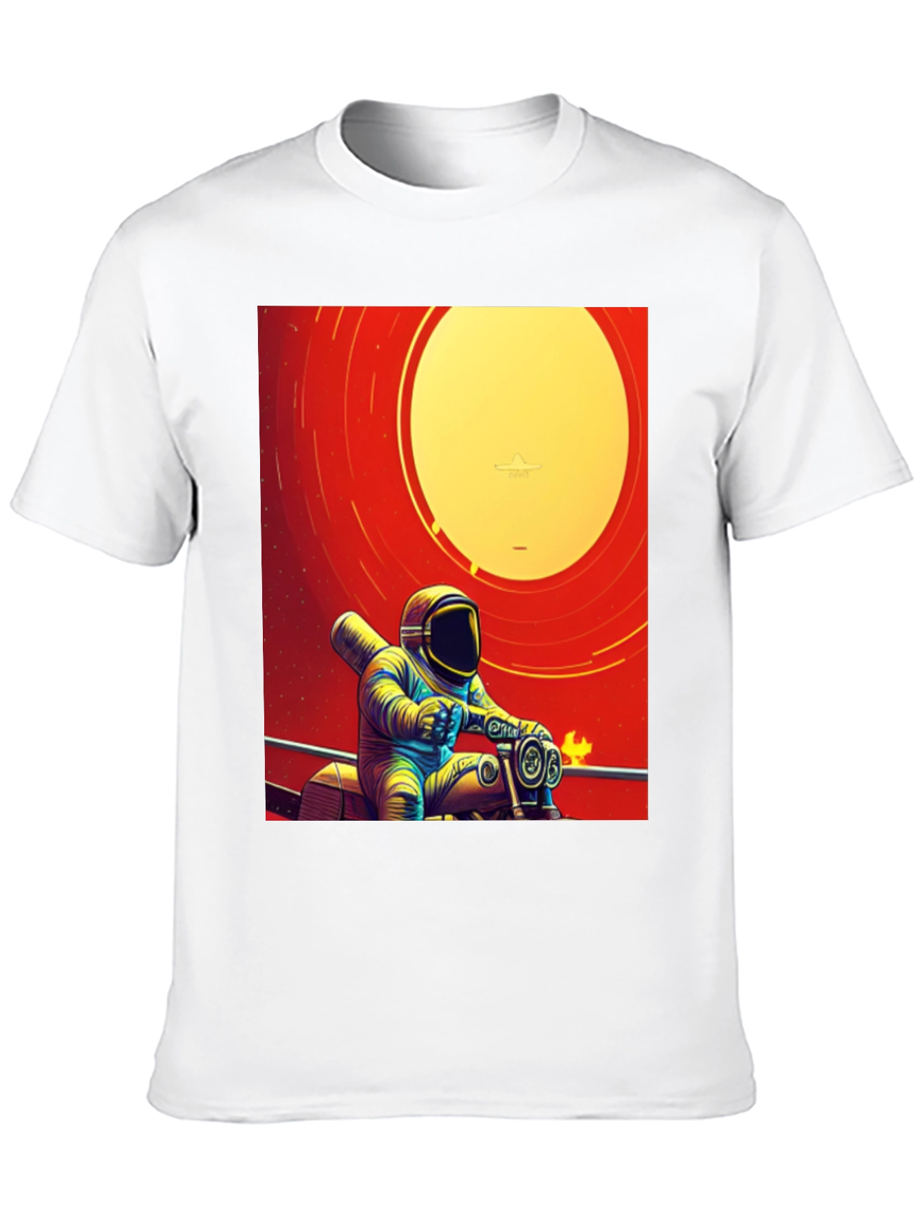 Astronaut Rider Graphic T-Shirt - Retro Space Style