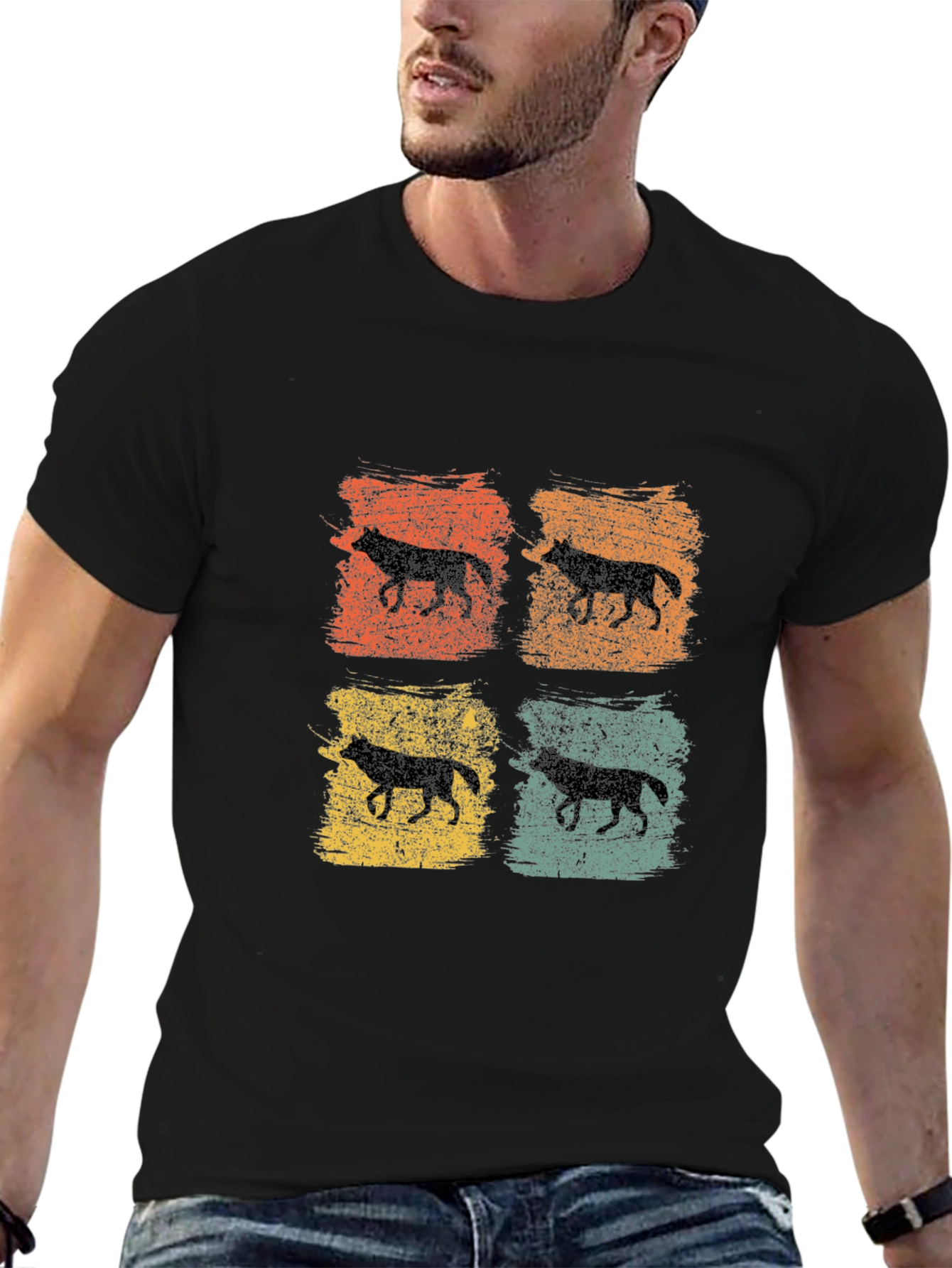 Retro Wolf Silhouette T-Shirt
