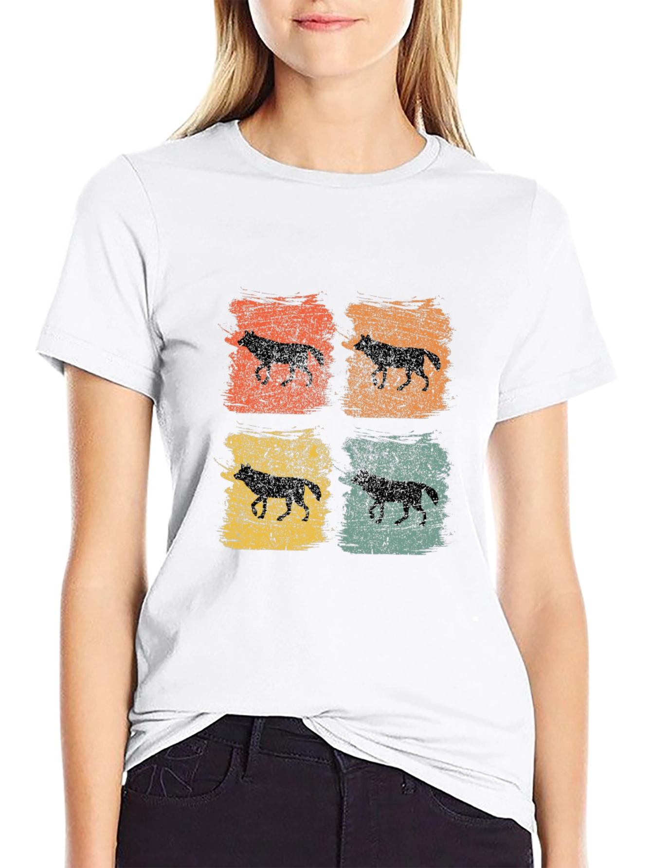 Retro Wolf Silhouette T-Shirt