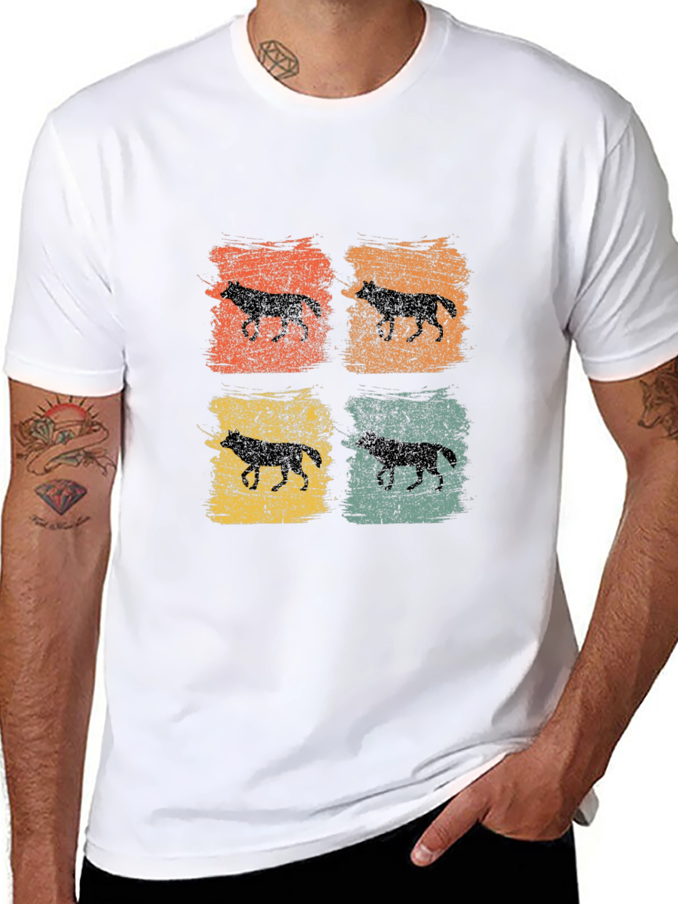 Retro Wolf Silhouette T-Shirt