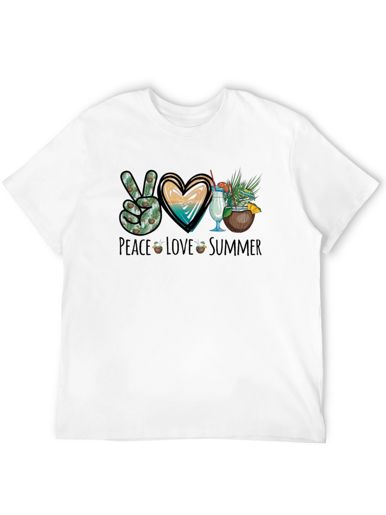 Peace Love Summer Black T-Shirt