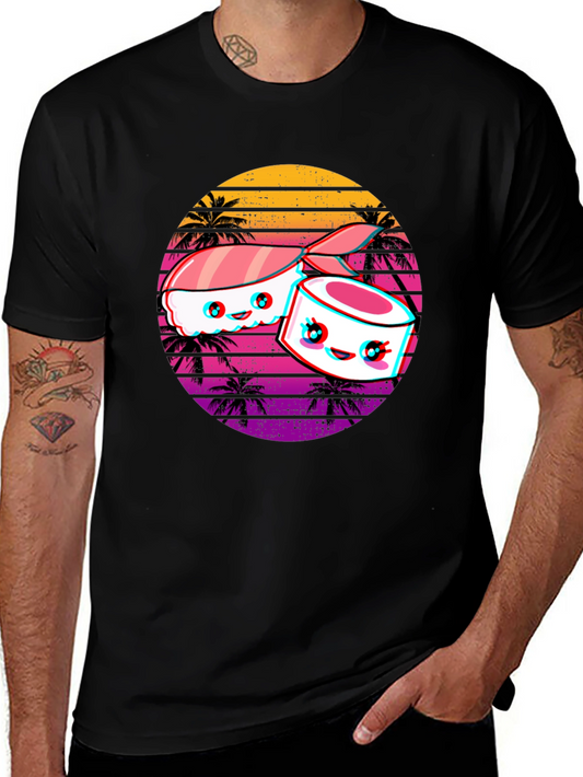 Sushi Retro Sunset T-Shirt