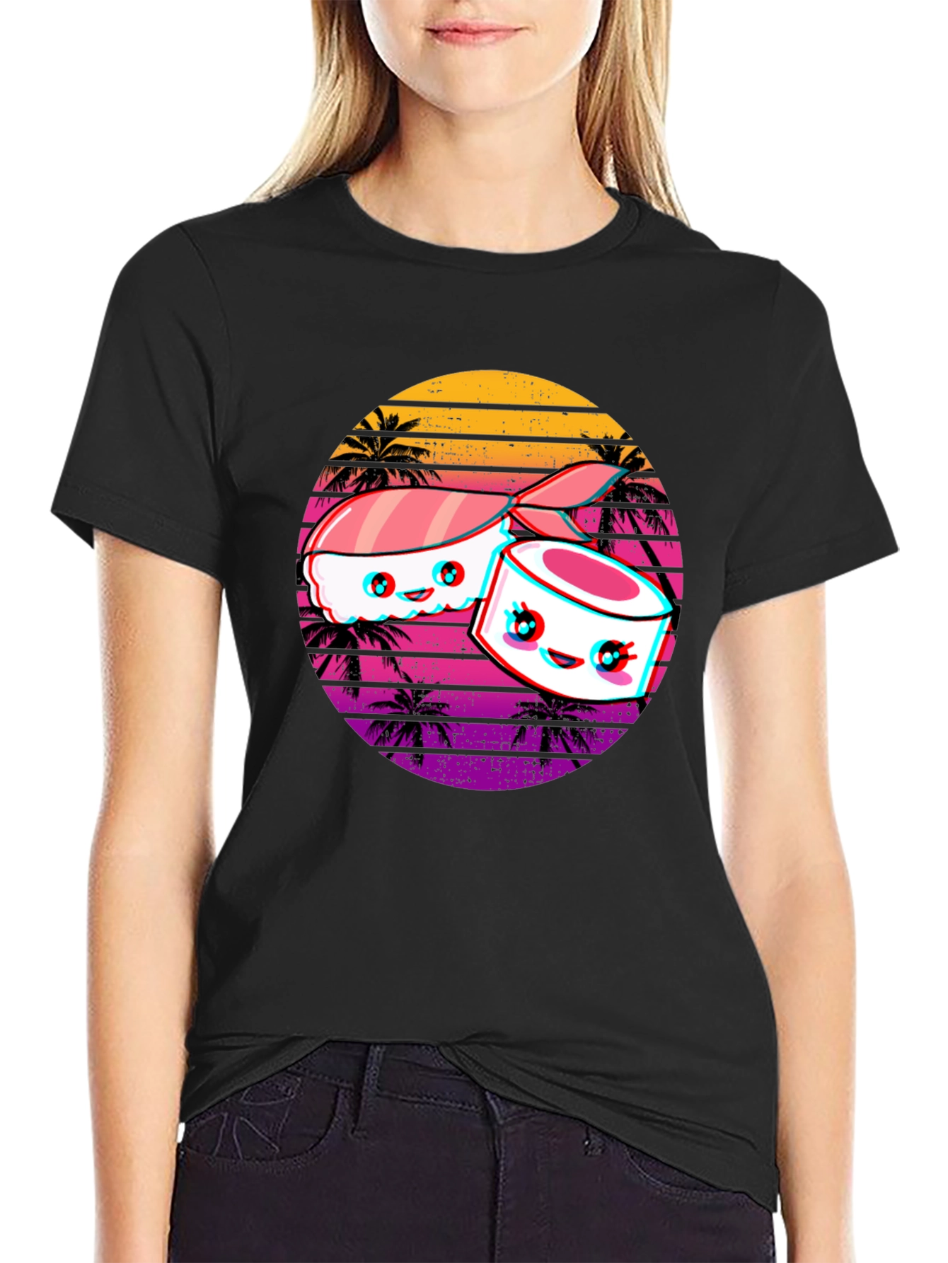 Sushi Retro Sunset T-Shirt