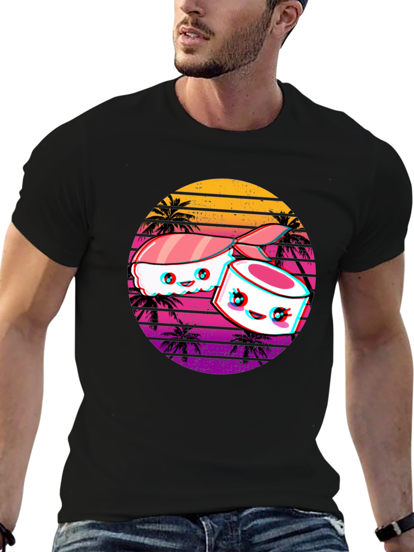 Sushi Retro Sunset T-Shirt
