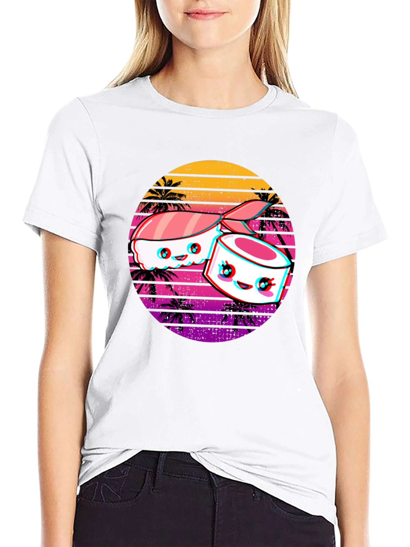Sushi Retro Sunset T-Shirt
