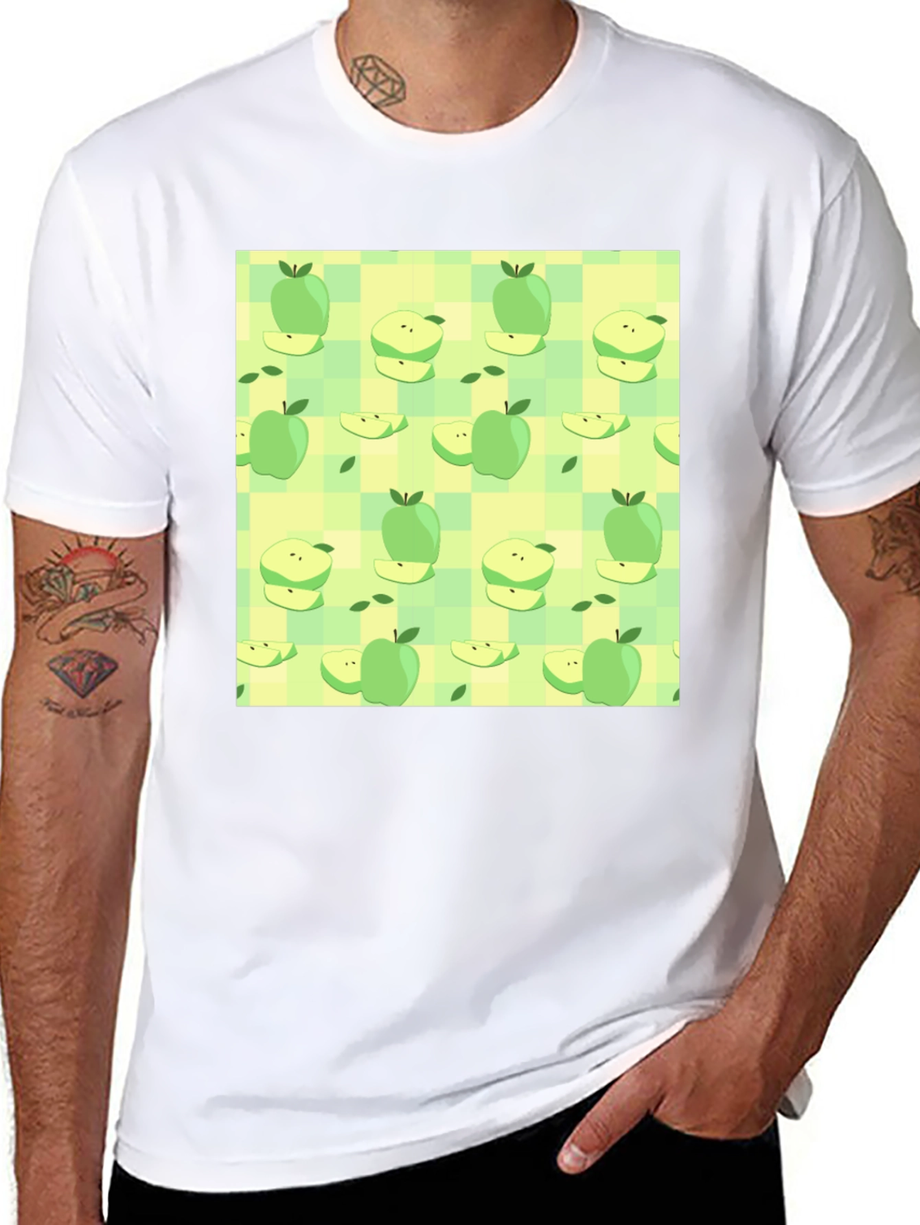 Apple Pattern T-Shirt - Fun & Casual Wear