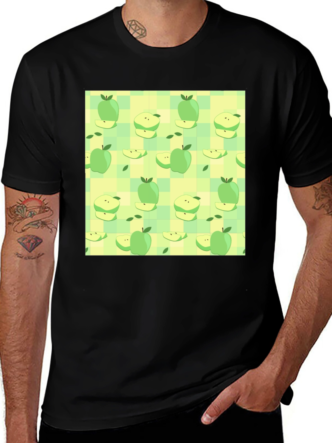 Apple Pattern T-Shirt - Fun & Casual Wear