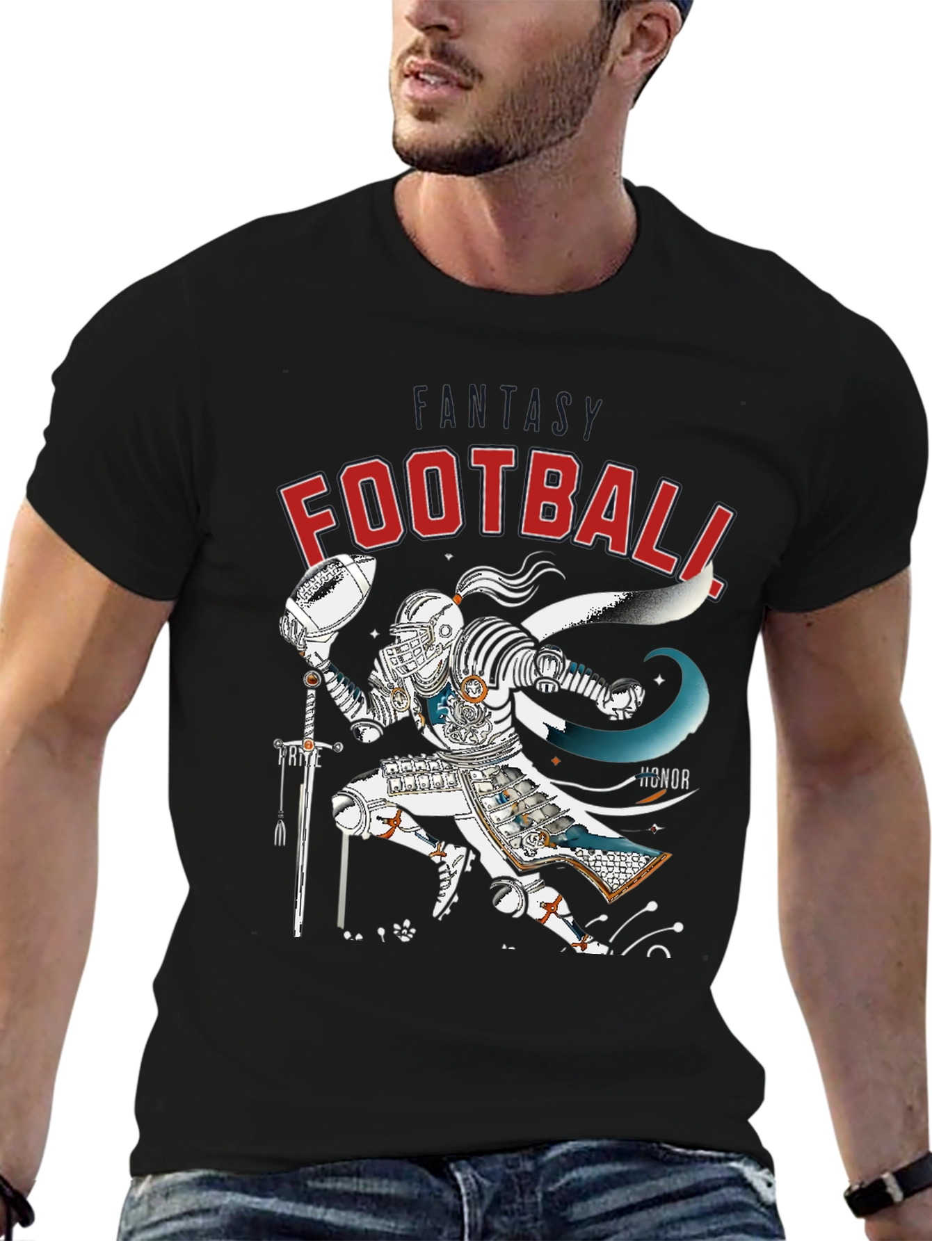 Fantasy Football Knight T-Shirt - Black