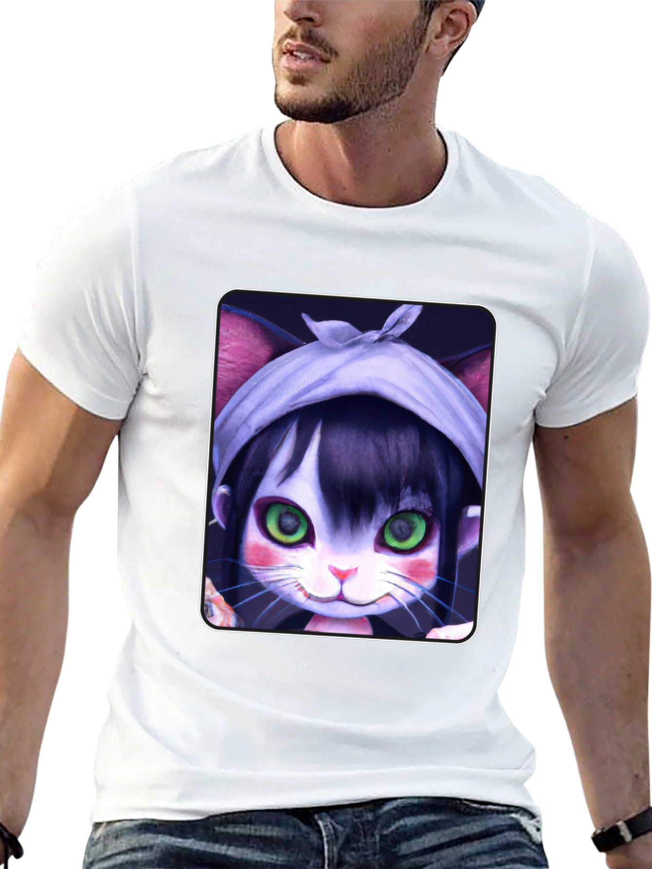 Anime Cat Girl T-Shirt - Unique Graphic Tee