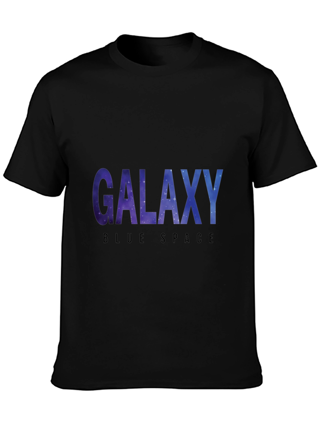 Galaxy Blue Space Black T-Shirt