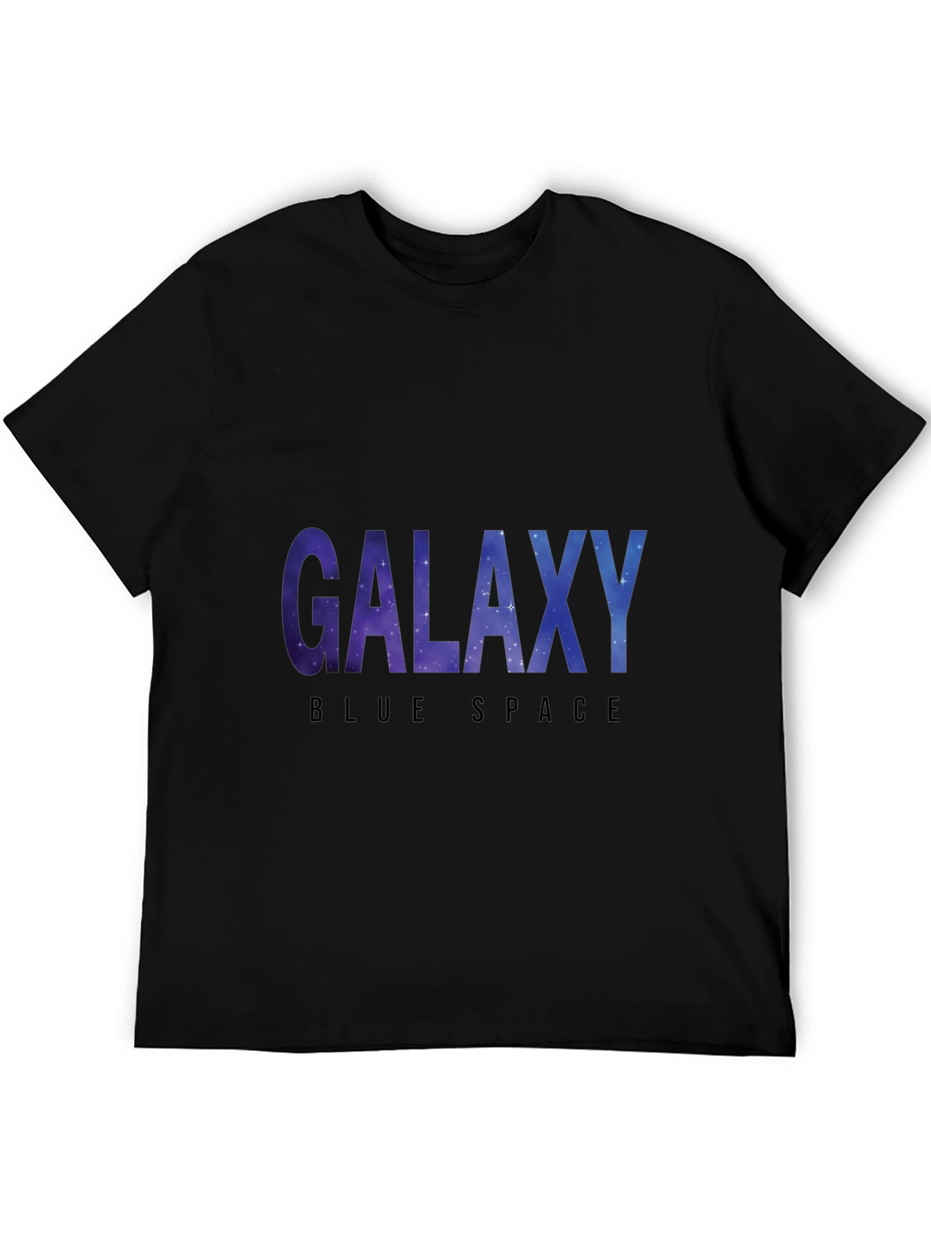 Galaxy Blue Space Black T-Shirt