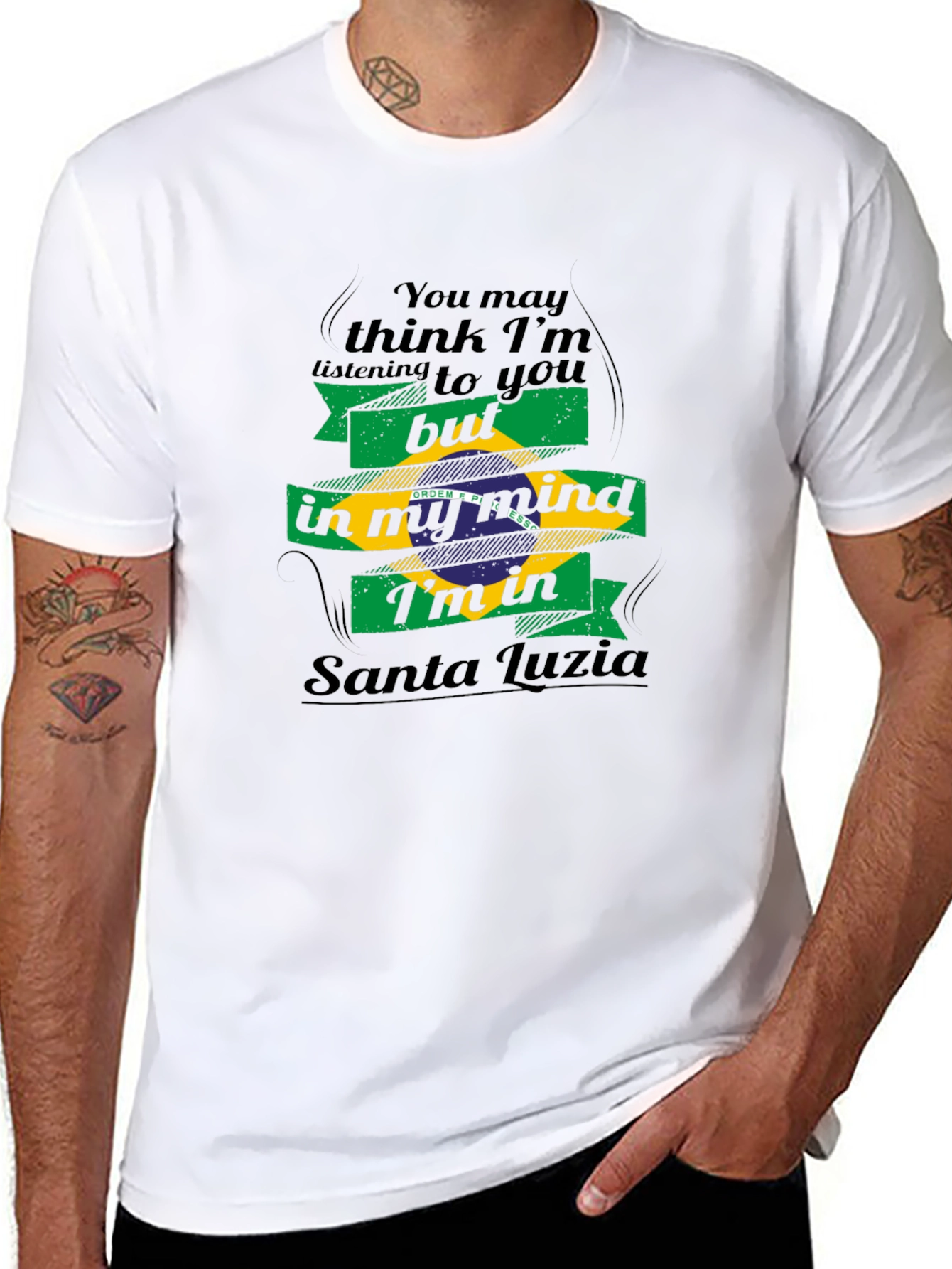 Santa Luzia Brazil Flag Mind T-Shirt