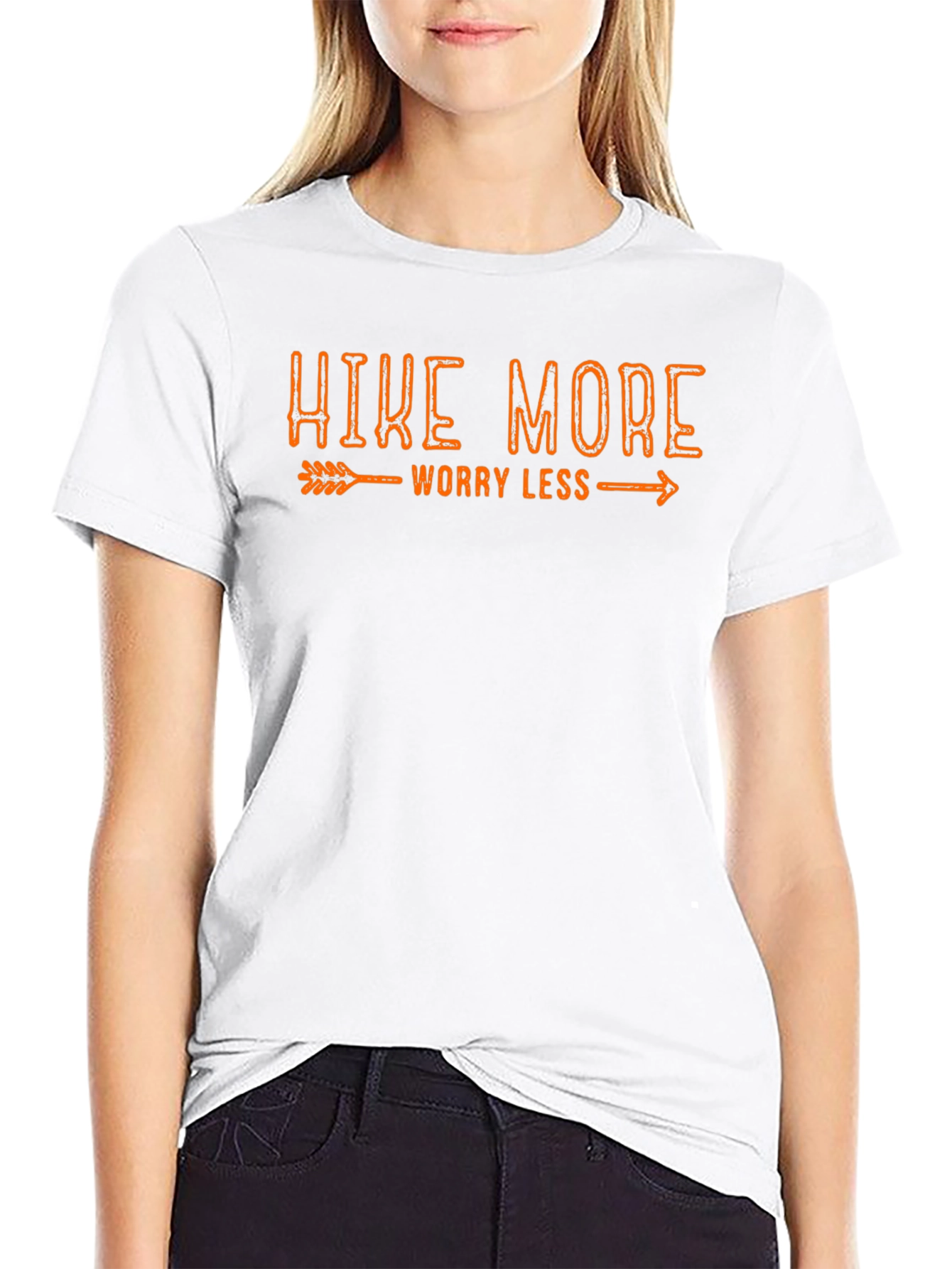 Hike More Worry Less Black Tee