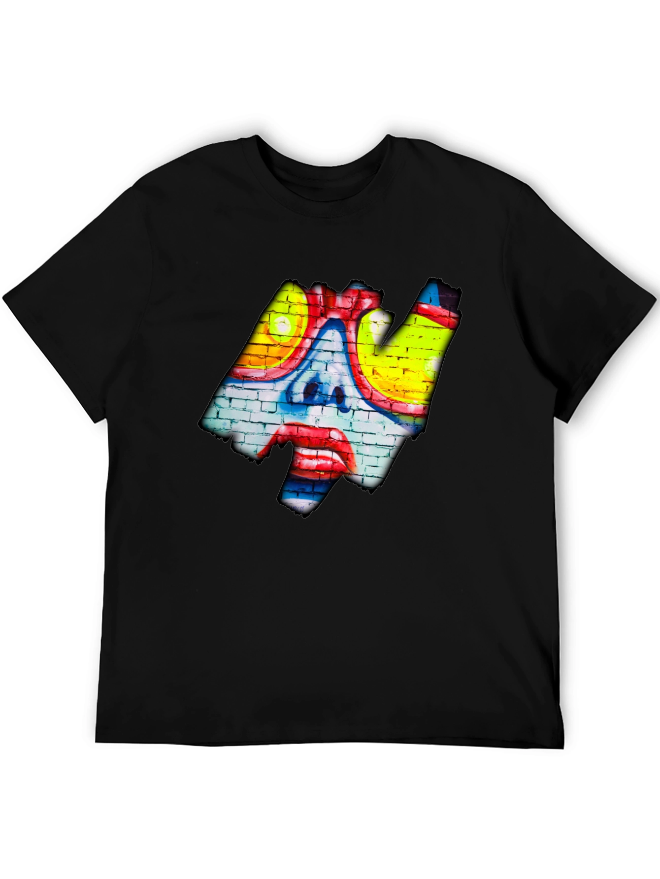 Graffiti Art Tee - Brick Wall Clown Design