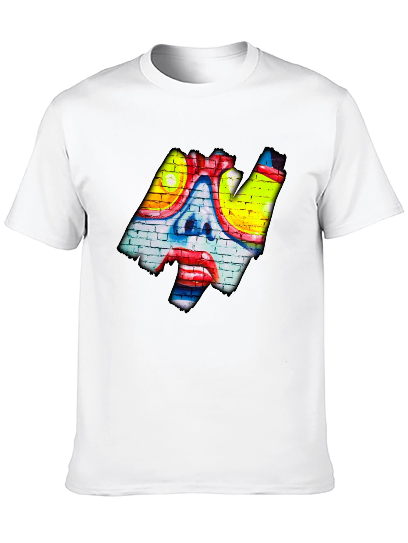 Graffiti Art Tee - Brick Wall Clown Design