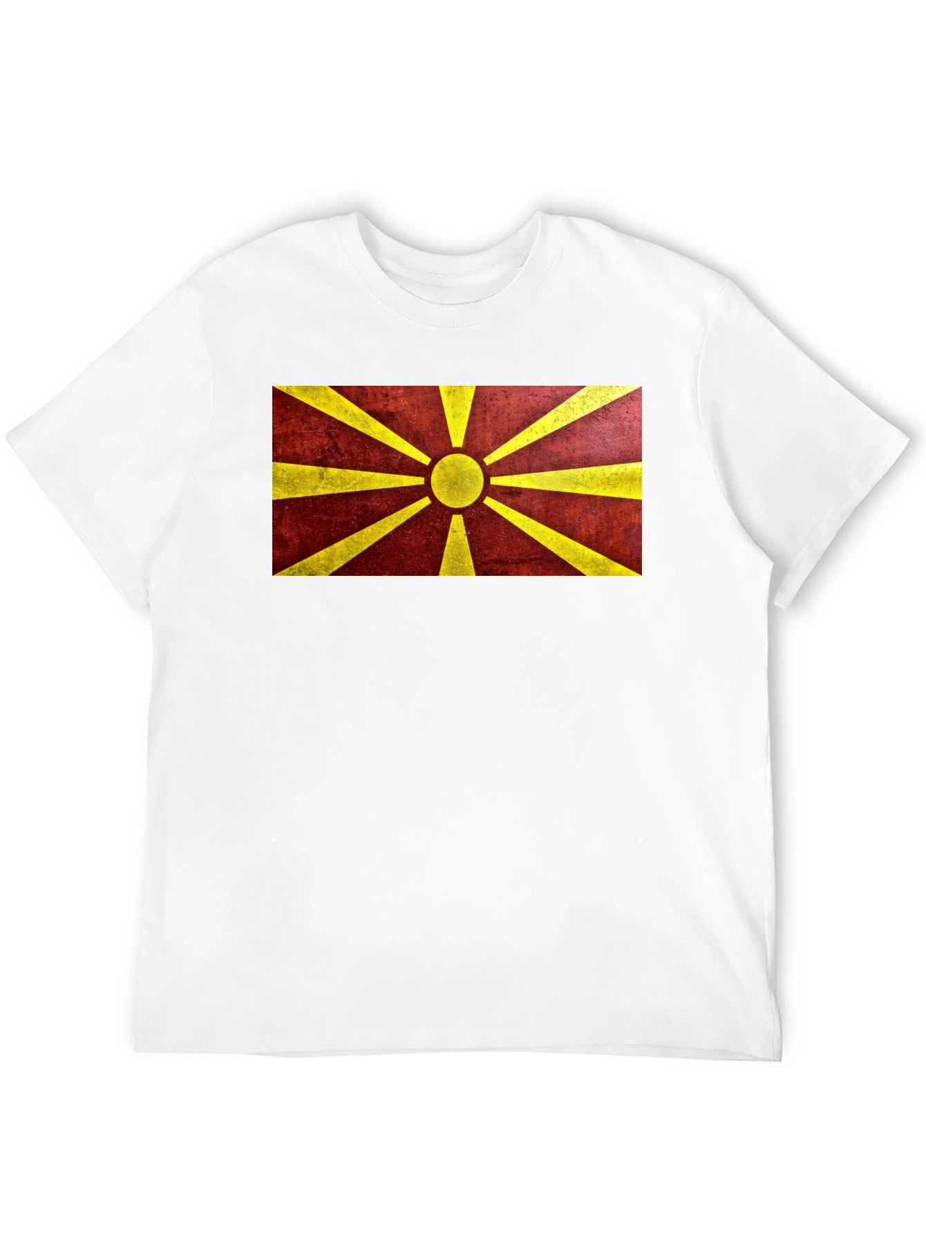 Macedonia Flag Graphic Print Black T-Shirt