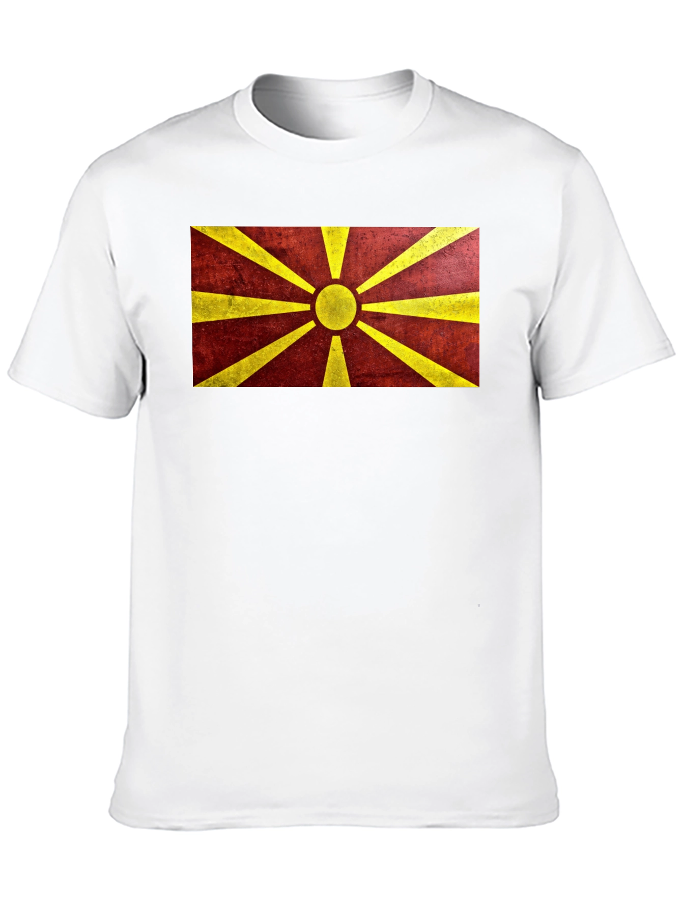 Macedonia Flag Graphic Print Black T-Shirt