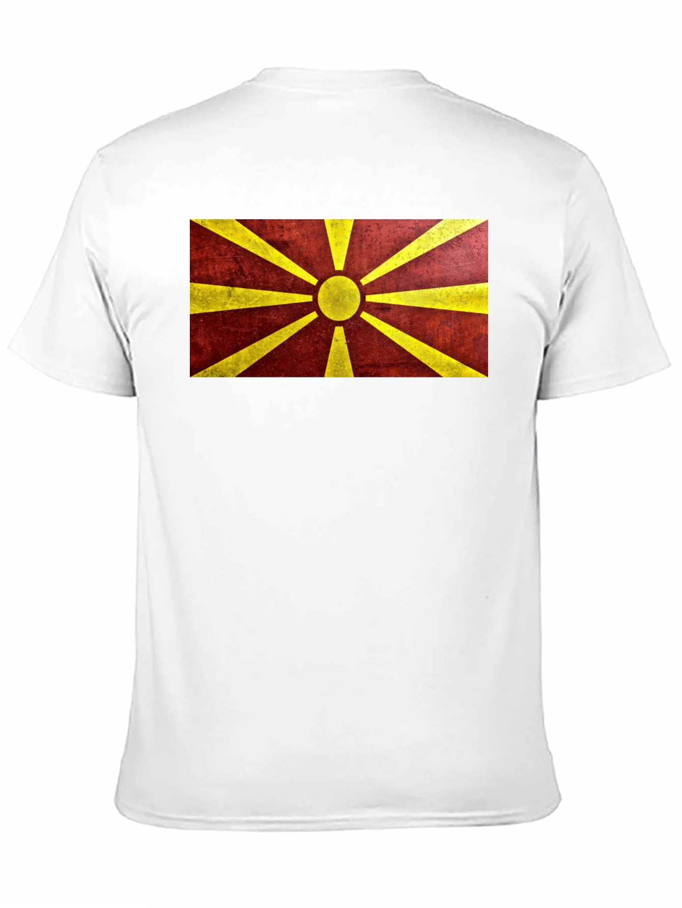 Macedonia Flag Graphic Print Black T-Shirt
