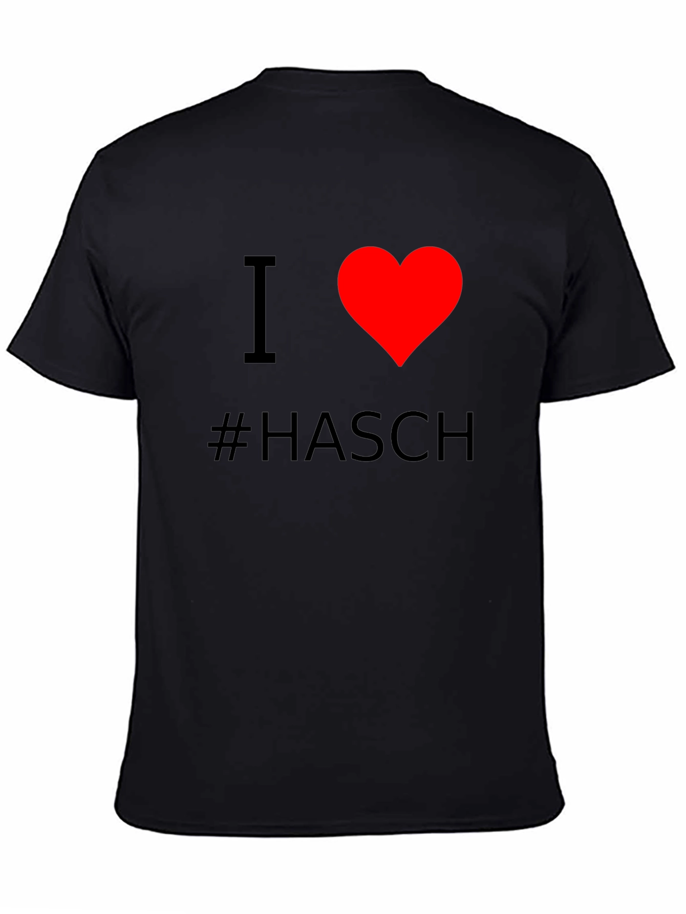 I Heart #Hasch T-Shirt - Black Cotton Casual Tee