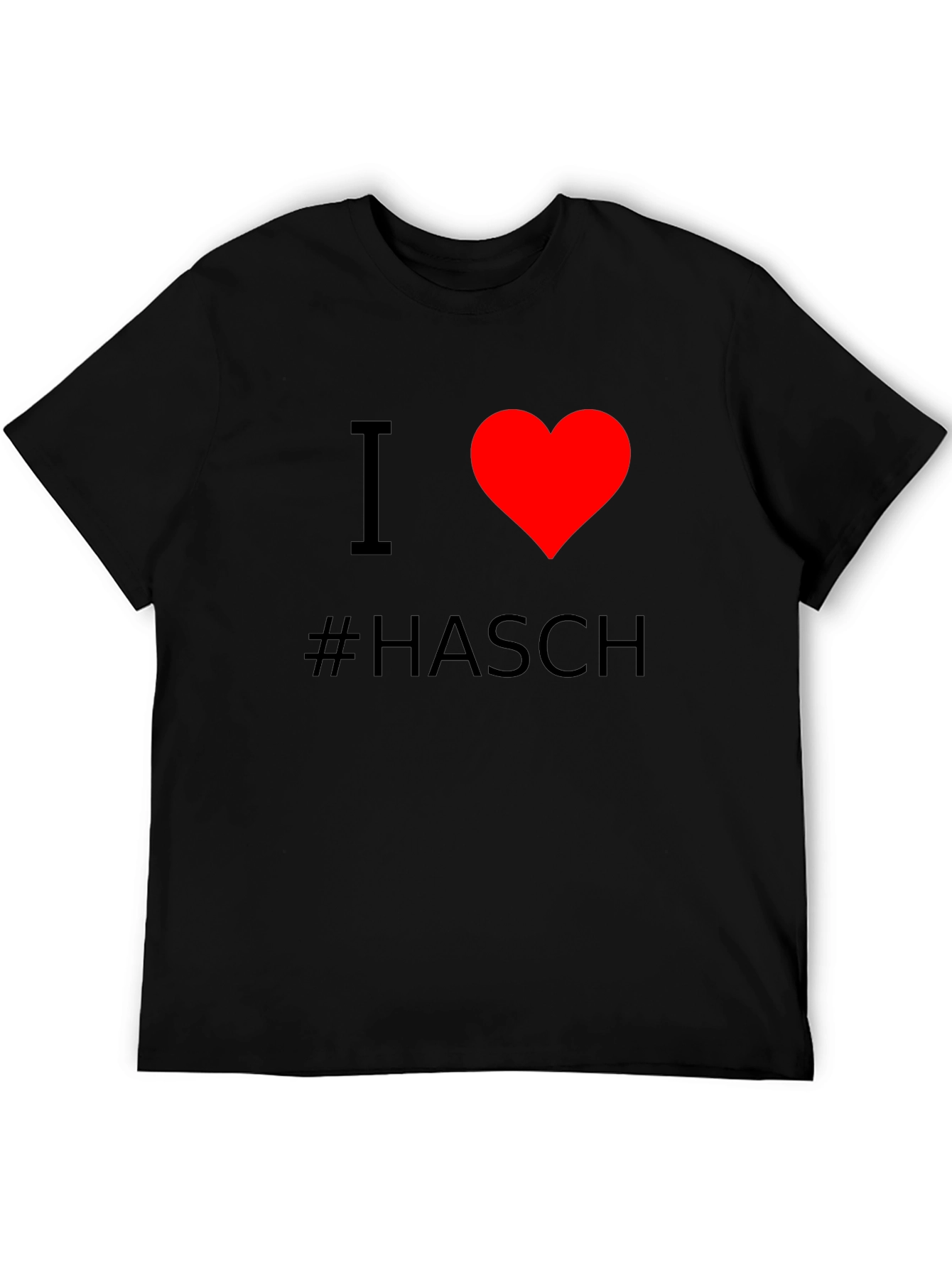 I Heart #Hasch T-Shirt - Black Cotton Casual Tee