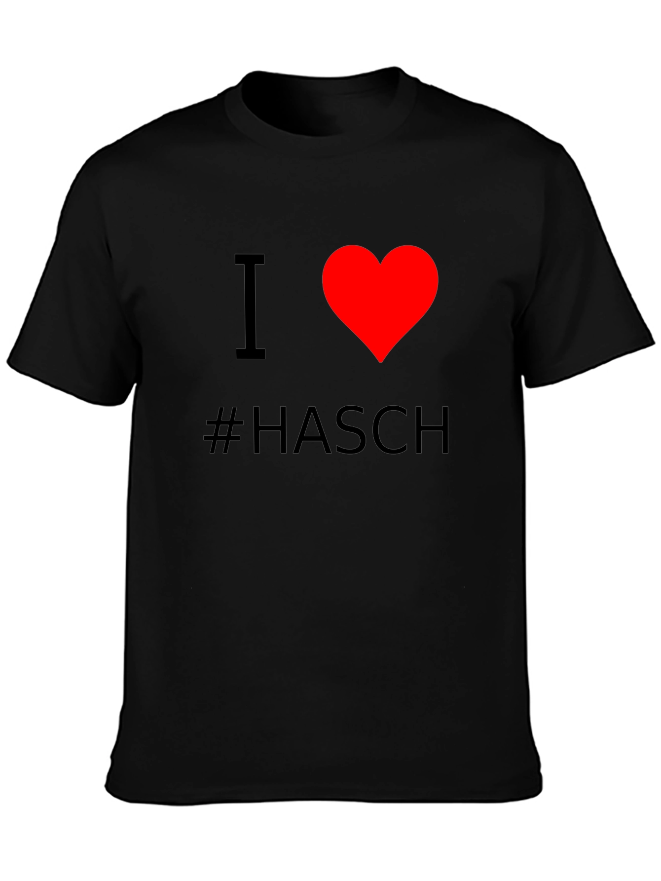 I Heart #Hasch T-Shirt - Black Cotton Casual Tee