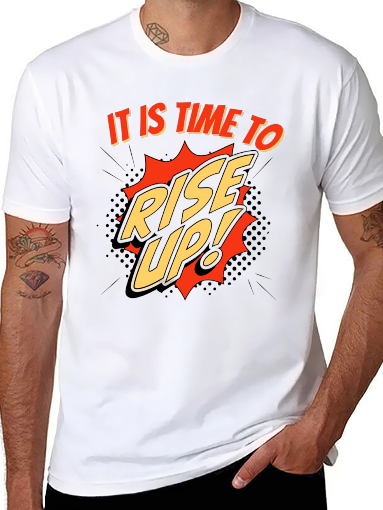 Rise Up! Graphic Print Crew Neck T-Shirt