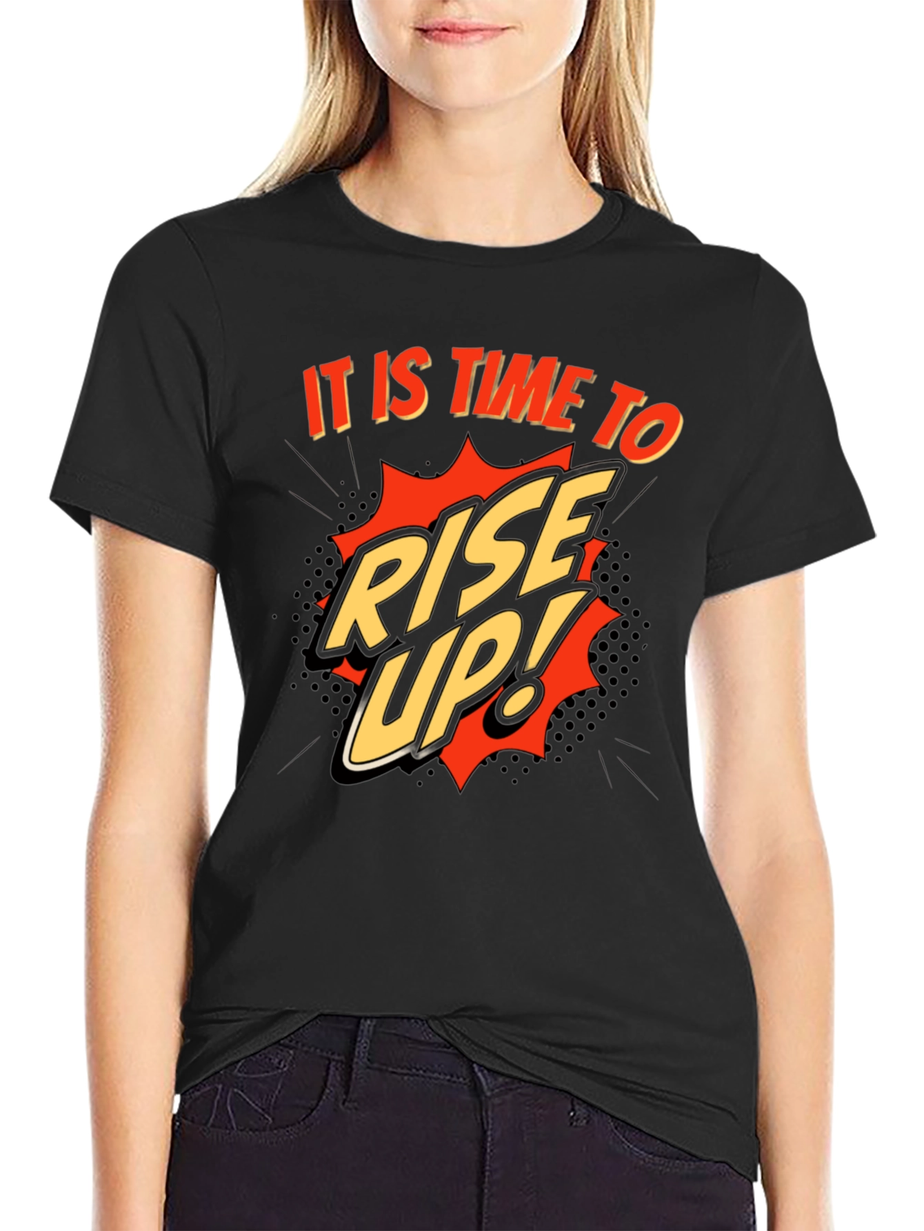 Rise Up! Graphic Print Crew Neck T-Shirt