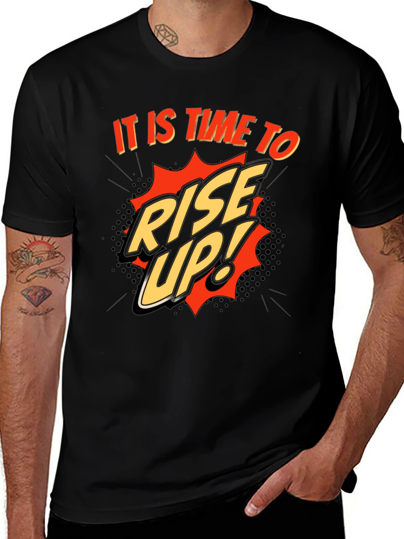 Rise Up! Graphic Print Crew Neck T-Shirt