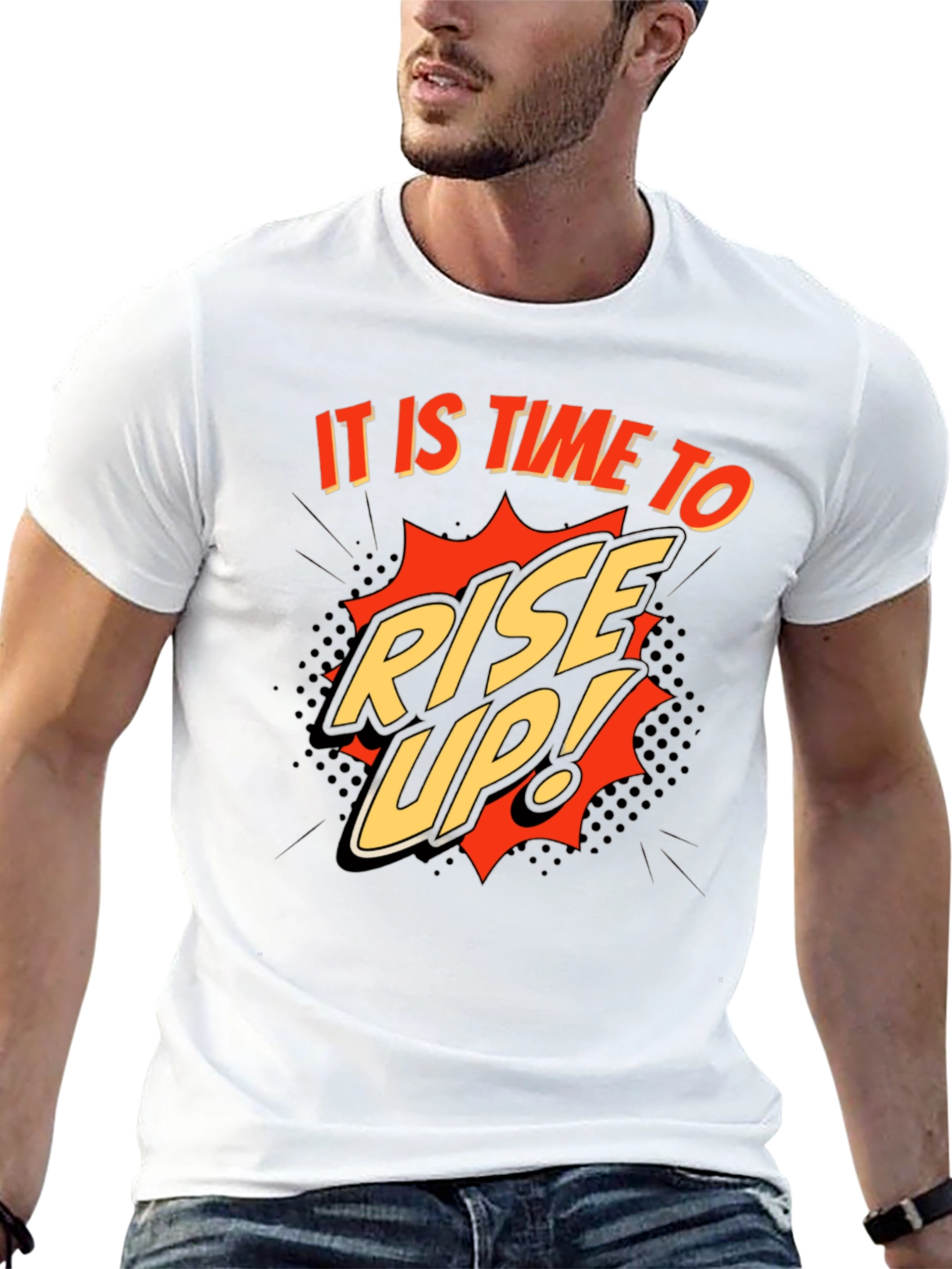 Rise Up! Graphic Print Crew Neck T-Shirt