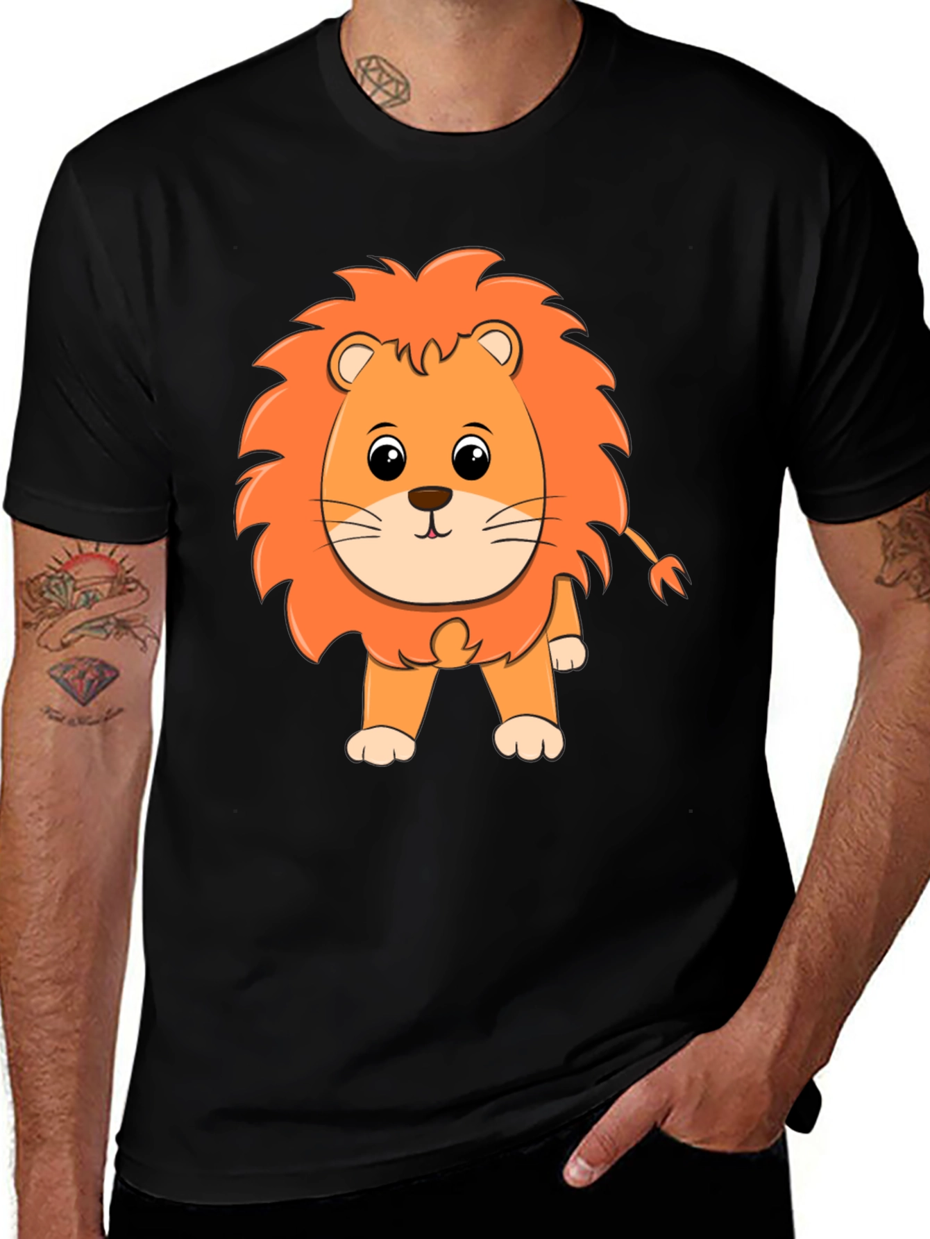 Lion Graphic Black T-Shirt
