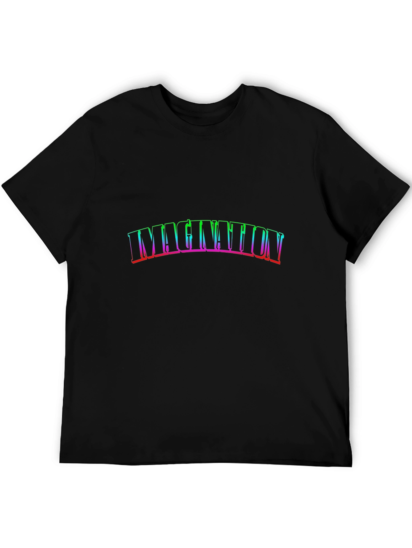 Imagination Rainbow Graphic Black T-Shirt