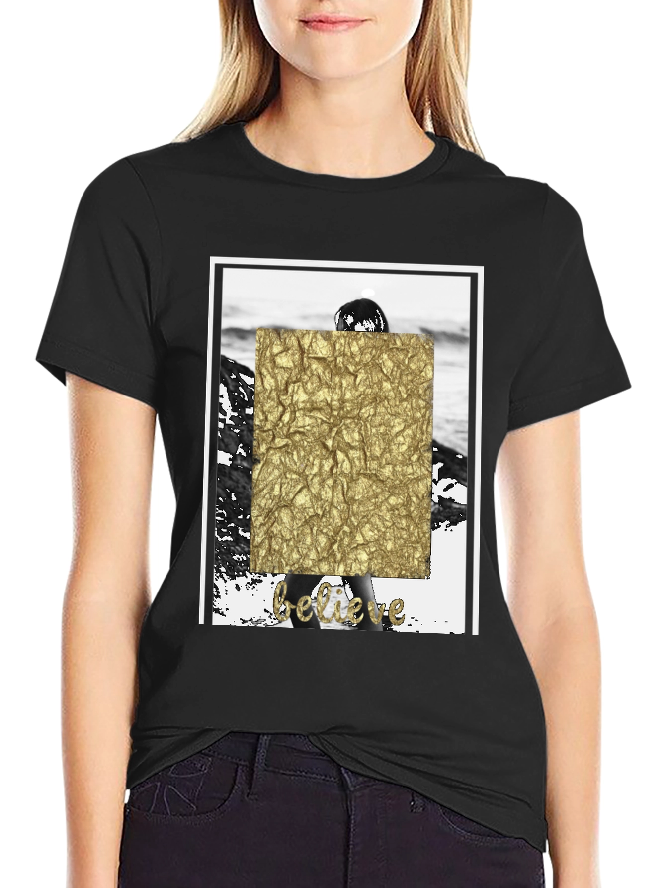 Believe Graphic T-Shirt - Stylish Black Tee