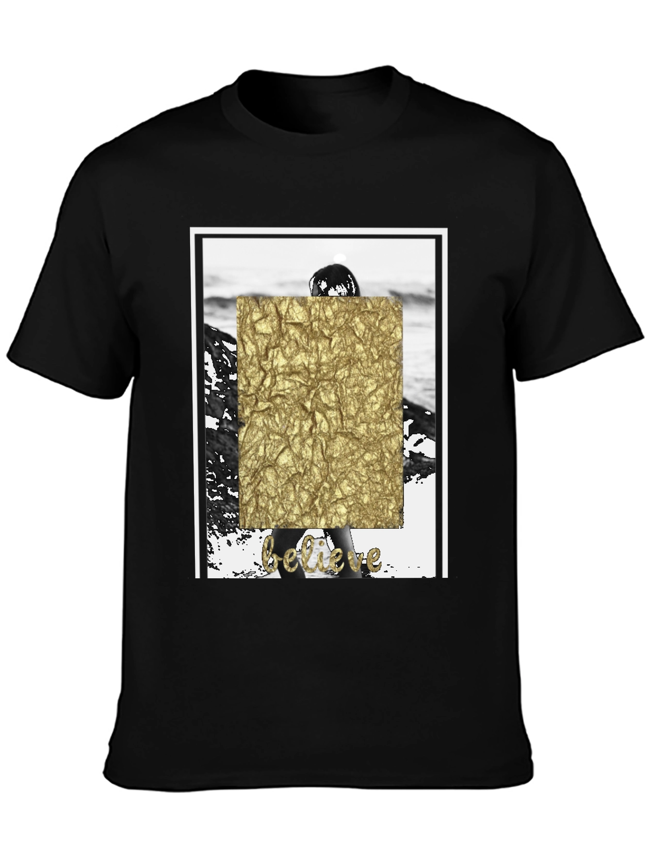 Believe Graphic T-Shirt - Stylish Black Tee