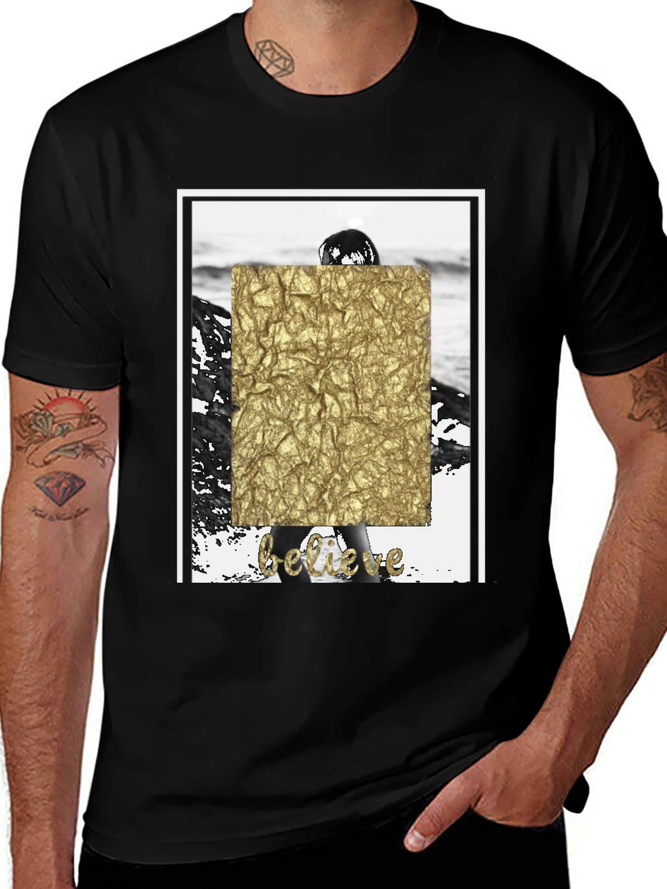 Believe Graphic T-Shirt - Stylish Black Tee