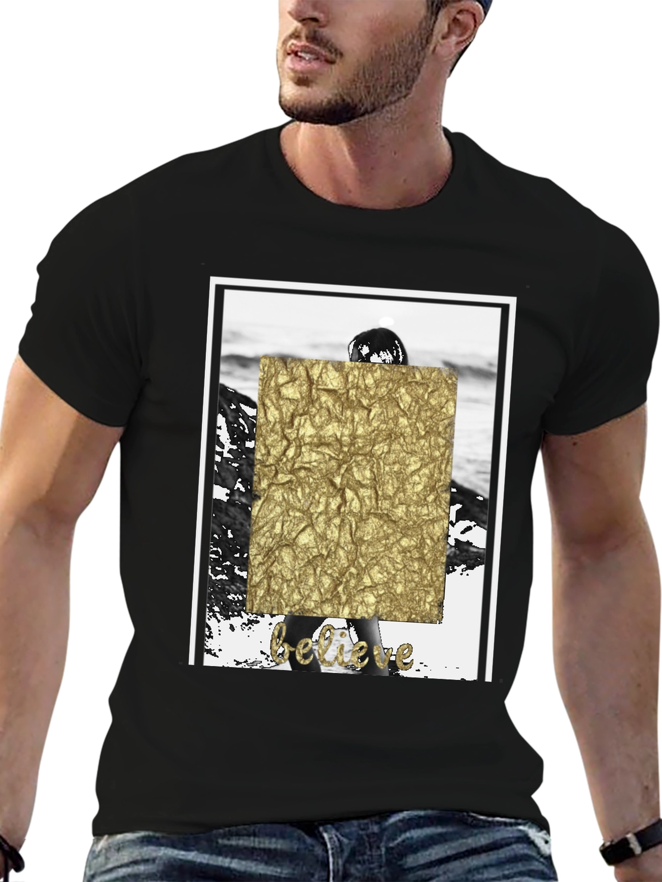 Believe Graphic T-Shirt - Stylish Black Tee
