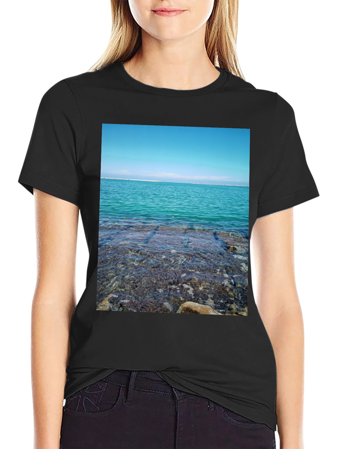 Ocean View Black T-Shirt