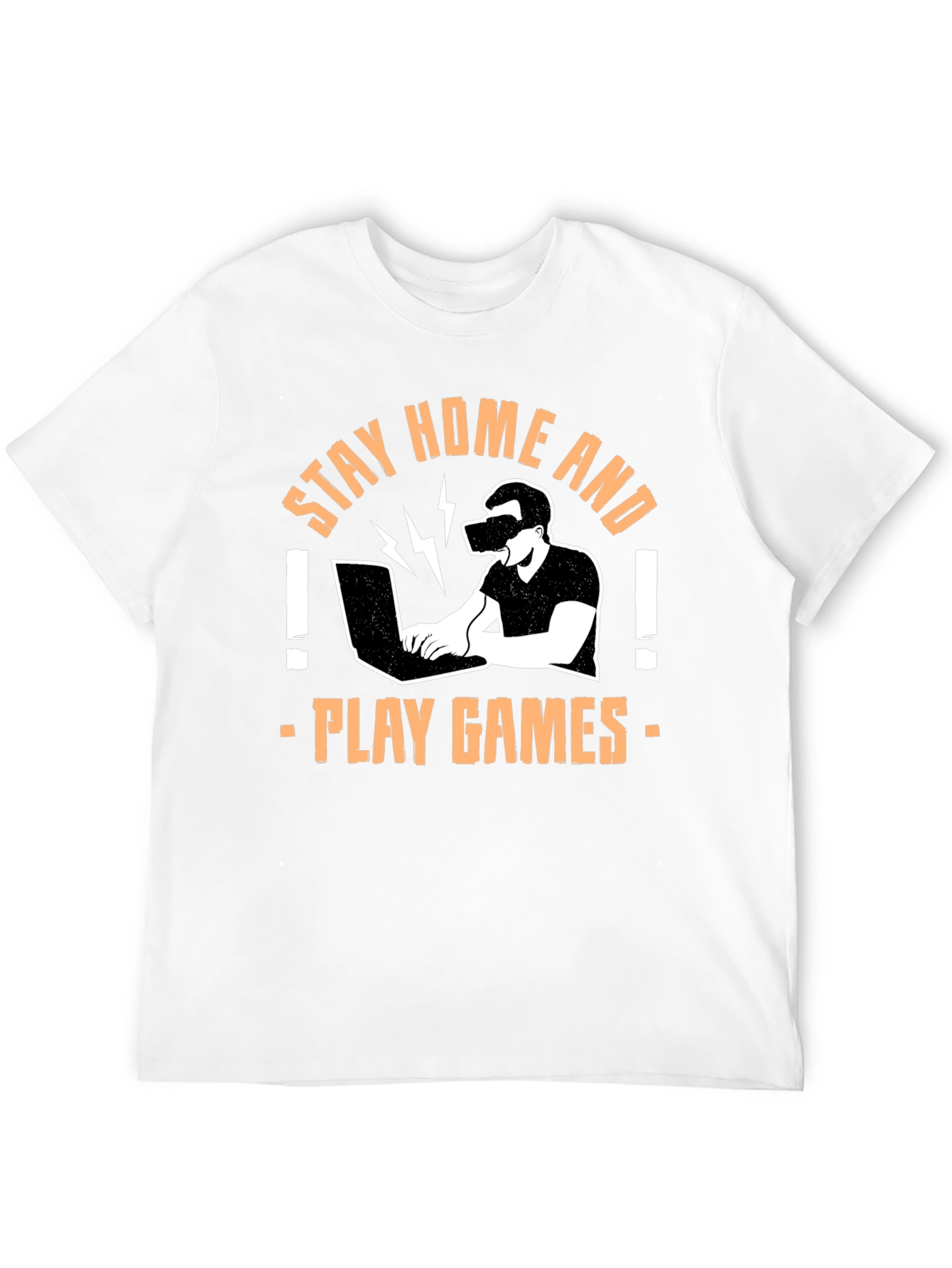 Stay Home Play Games Black Graphic Tee